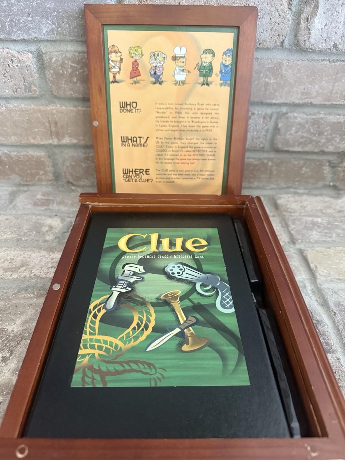Parker Brothers Clue Vintage Collection Wooden Box Board Game 8+ 2003 008-41251