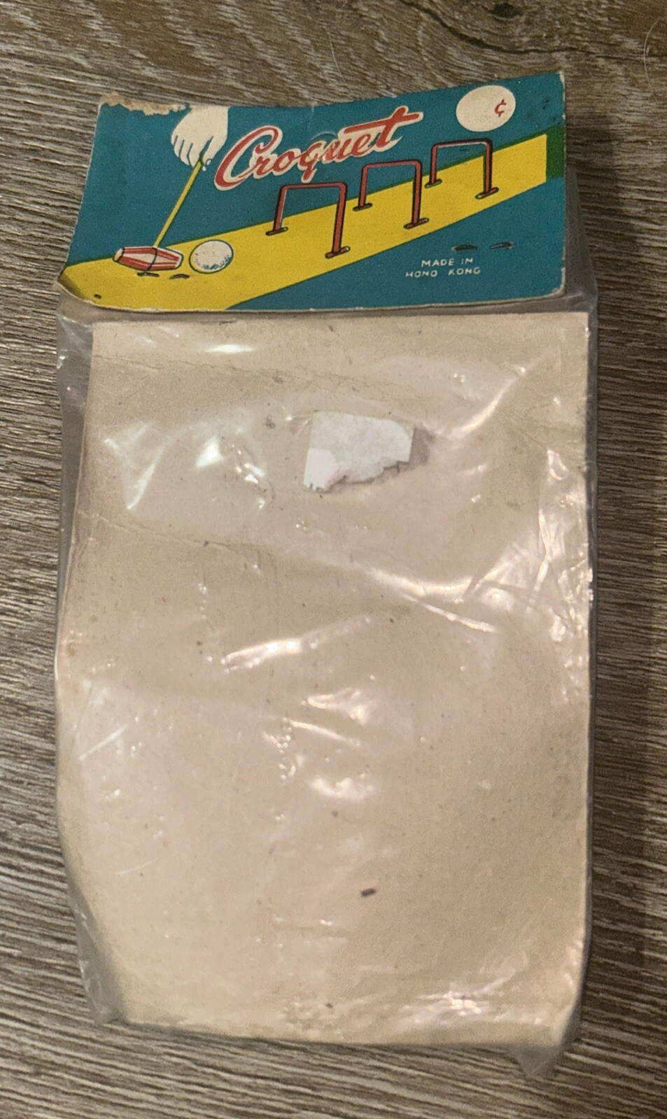 Vintage Mini Croquet Tabletop Game In A Bag Hong Kong (New Old Stock)
