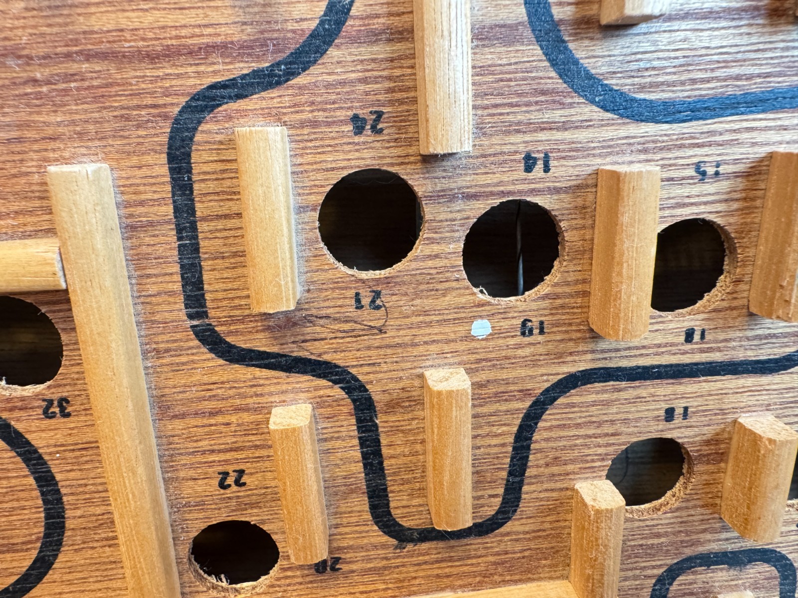 Vintage Labyrinth Wooden Marble Tilting Maze Puzzle Game -No Marbles