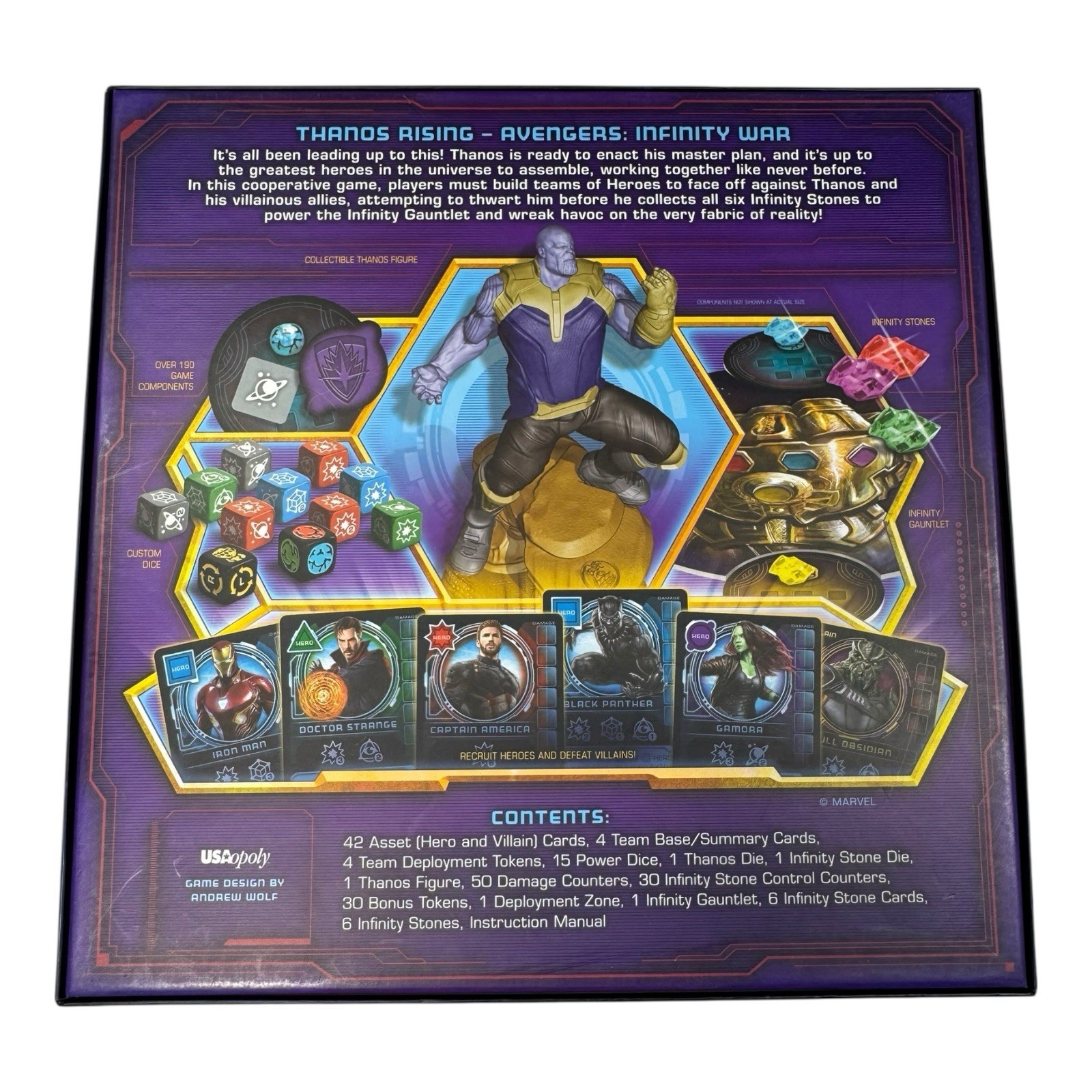 Avengers Infinity War Thanos Rising Marvel Board Game Complete Dice Bonus Pieces