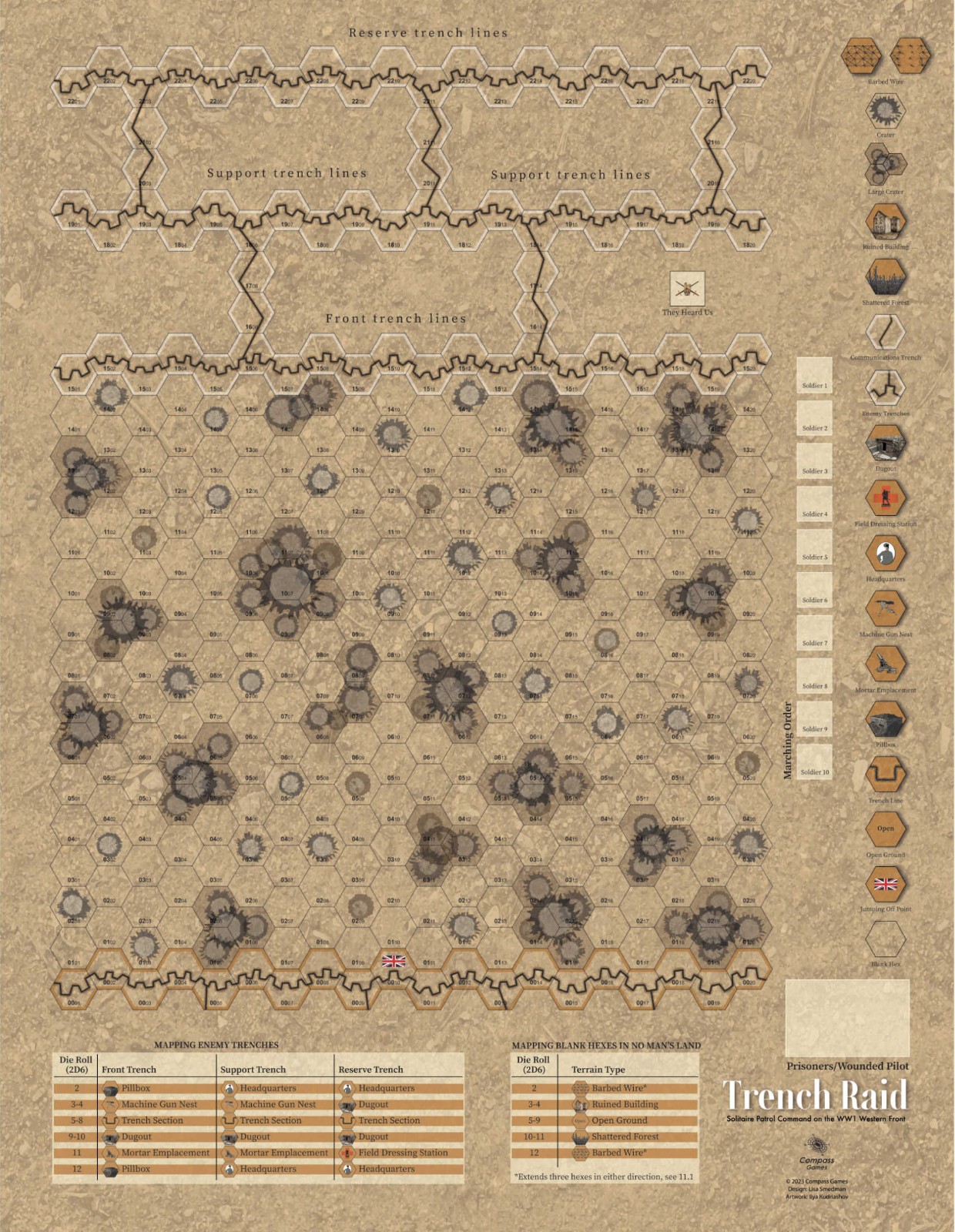 Compass Games Trench Raid: Solitaire Patrol Command On The WW1 Western Front New
