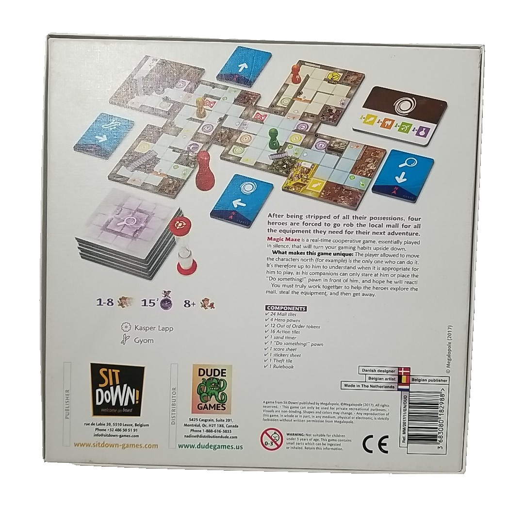 COMPLETE 2017 MAGIC MAZE Board Game Real-Time Cooperative Game by Sit Down Games