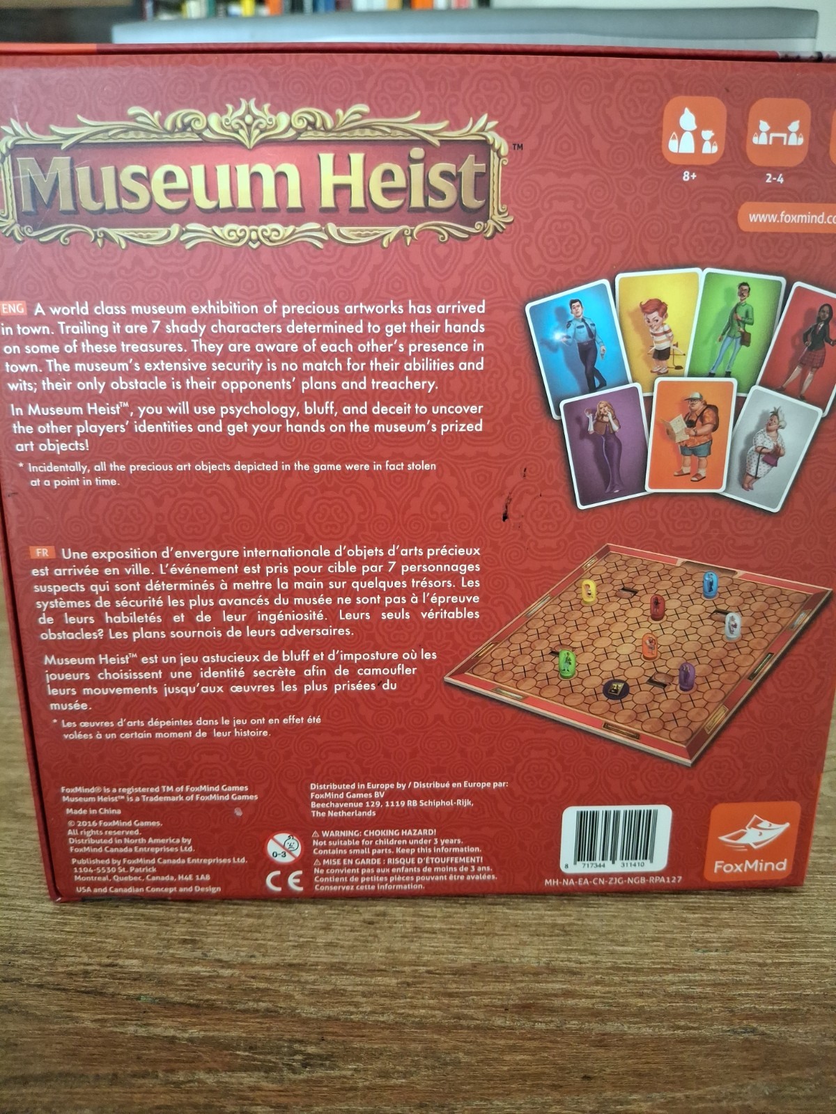 MUSEUM HEIST: A game by Alex Rudolph, 2016 FoxMind Games, wood pieces – COMPLETE