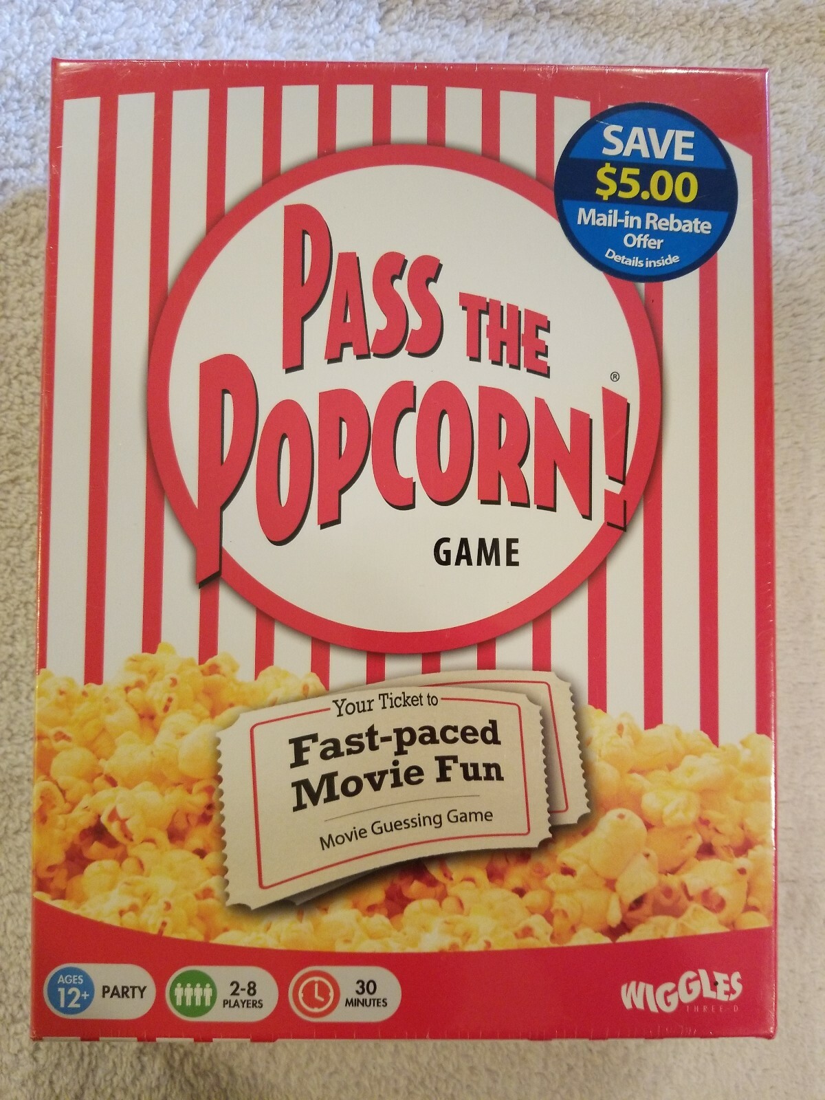 PASS THE POPCORN MOVIE GUESSING GAME BRAND NEW SEALED WIGGLES 3D INCORPORATED