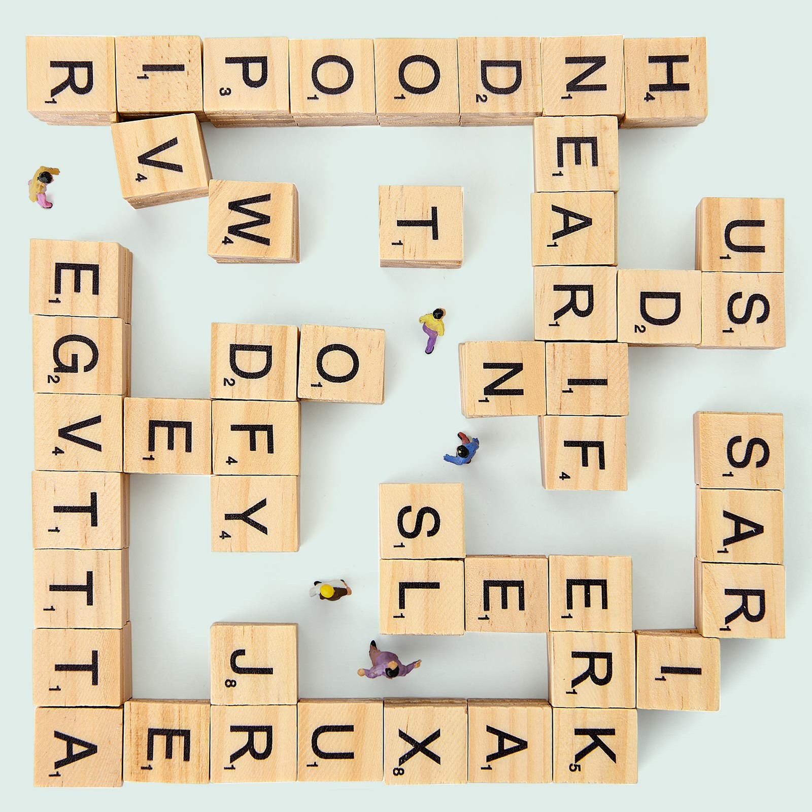 500 Pieces Letter Tiles, Wooden Scrabble Tiles for Crafts, A-Z Capital Wood