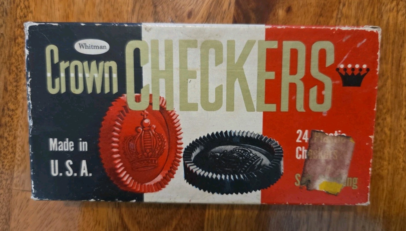 Crown Checkers Vintage 1960 Plastic Self Stacking Whitman NO. 4413 Made in USA