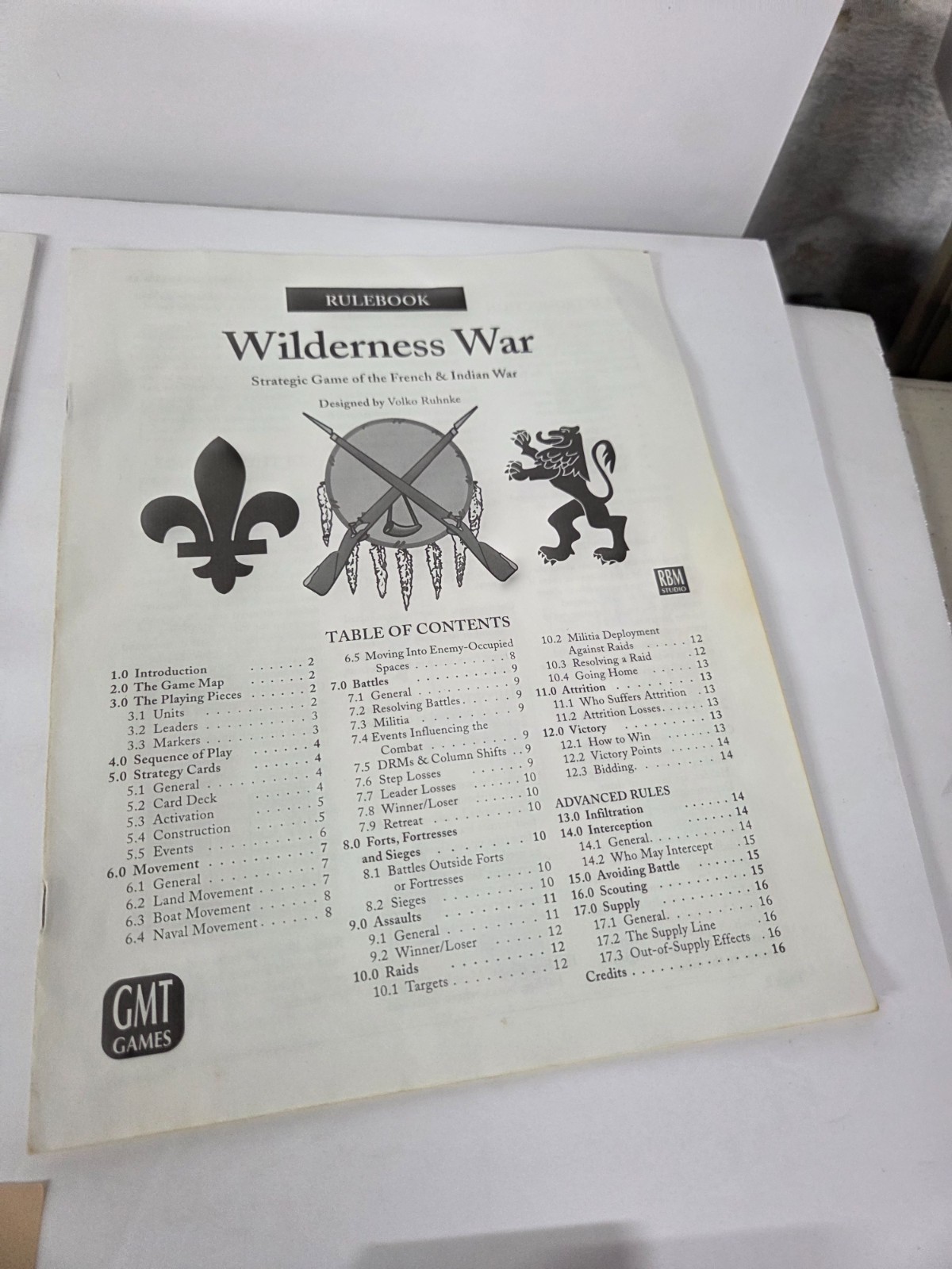 GMT Games Wilderness War The French and Indian War(1st) Box VG+/NM