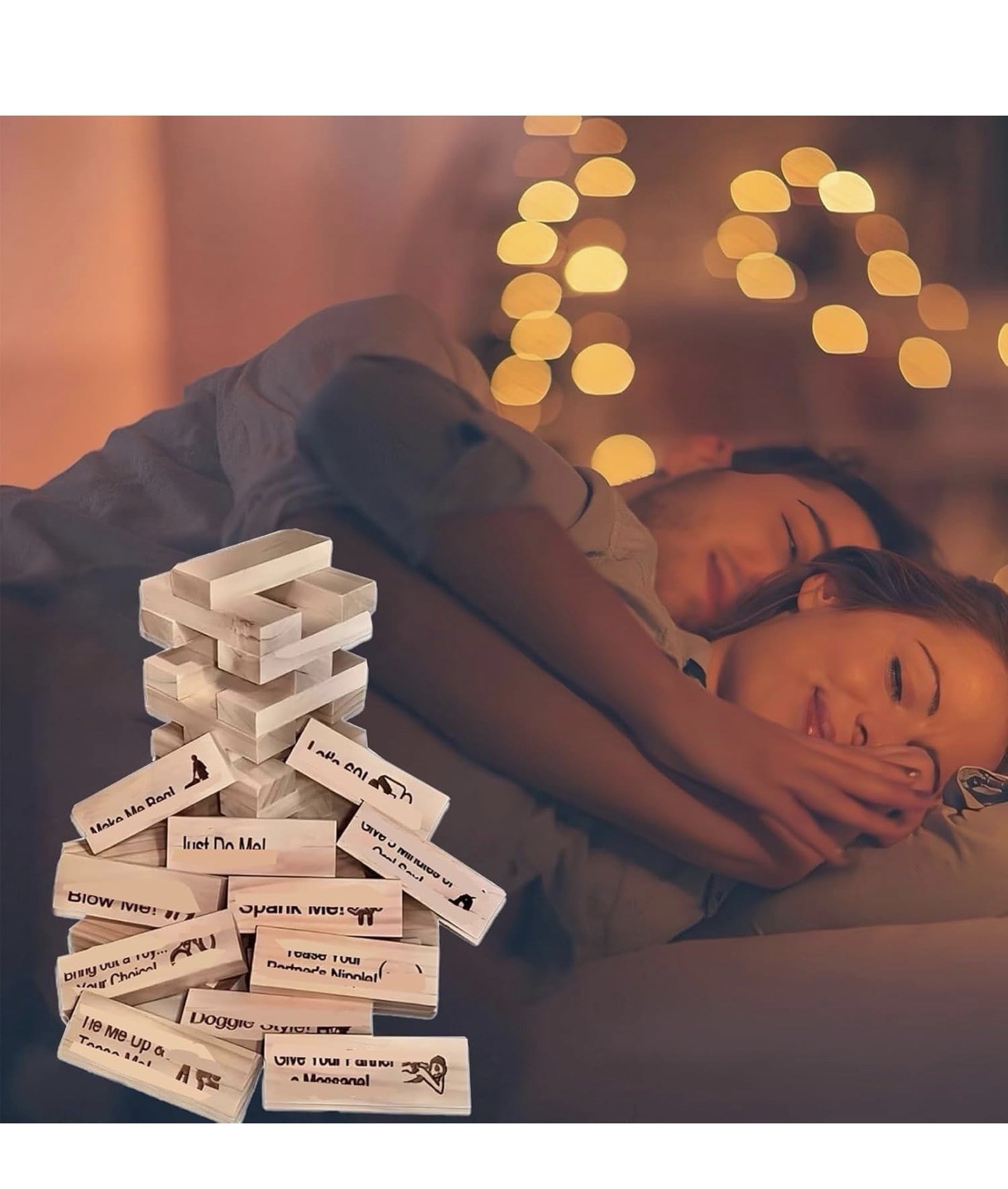 Lust Tower,48Pcs Super Naughty Block Tower Game,Fun Date Night Activiti…