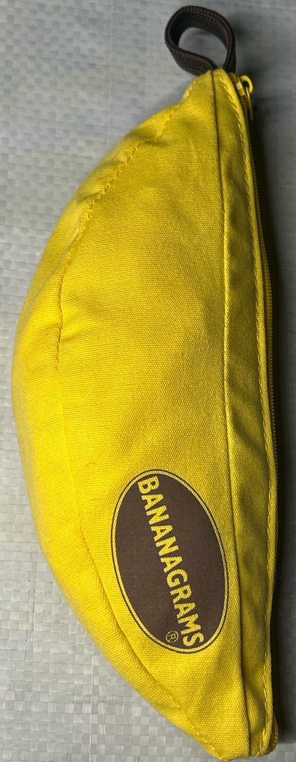 Bananagrams Complete Word Game Yellow Banana Pouch All Tiles Included