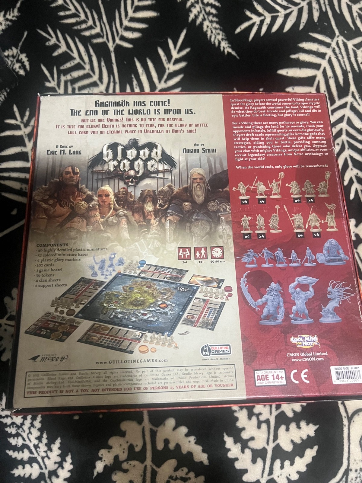 Blood Rage Core Board Game open box unopened contents