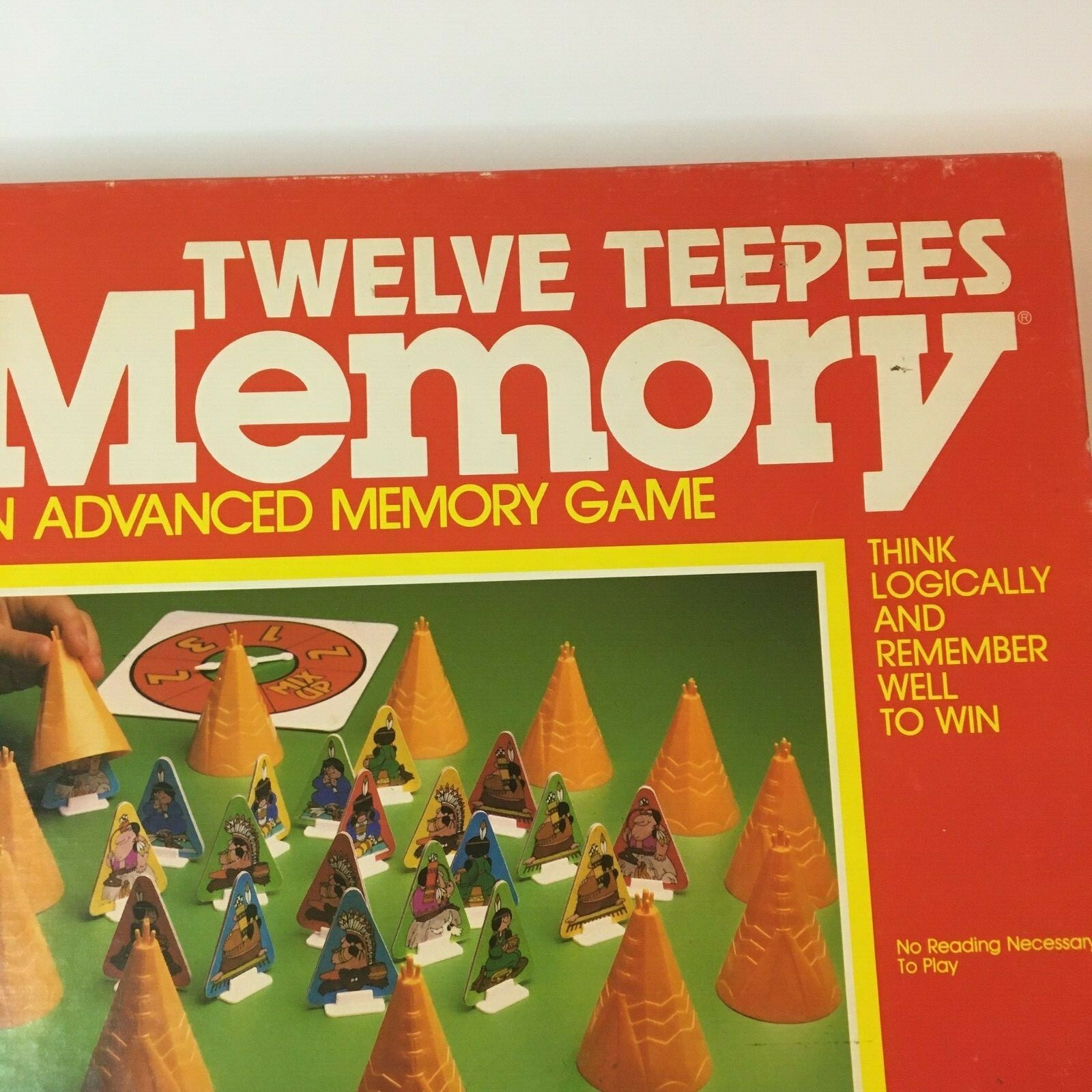 Memory Game Twelve Teepees by Milton Bradley Vtg Visual Recall Indians TPs