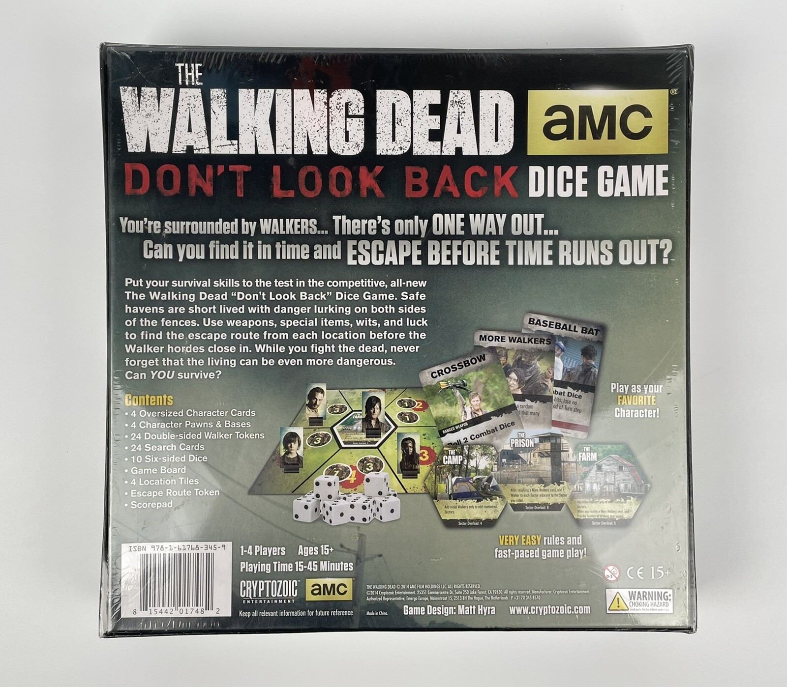 SEALED Cryptozoic AMC The Walking Dead Don’t Look Back Dice Board Game