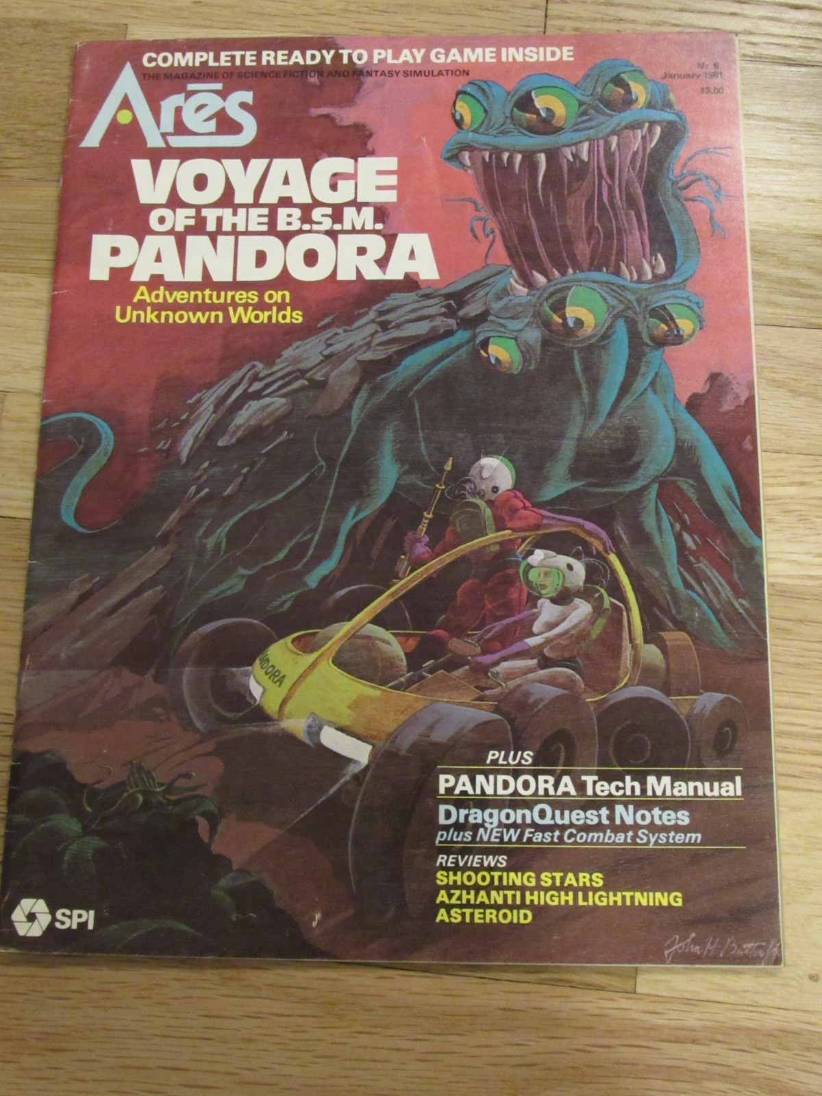 SPI ARES #6 – Voyage of the B.S.M Pandora – Unknown Worlds Game Booklet Map only