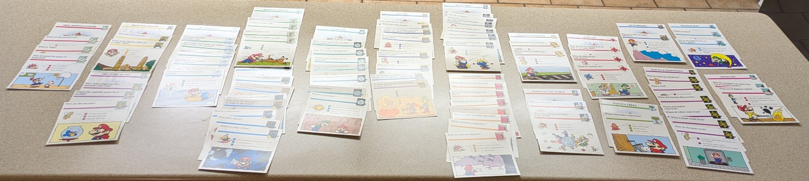 Vintage Atlas Super Mario Bros Luigi Nintendo Quiz Cards 72 cards manual