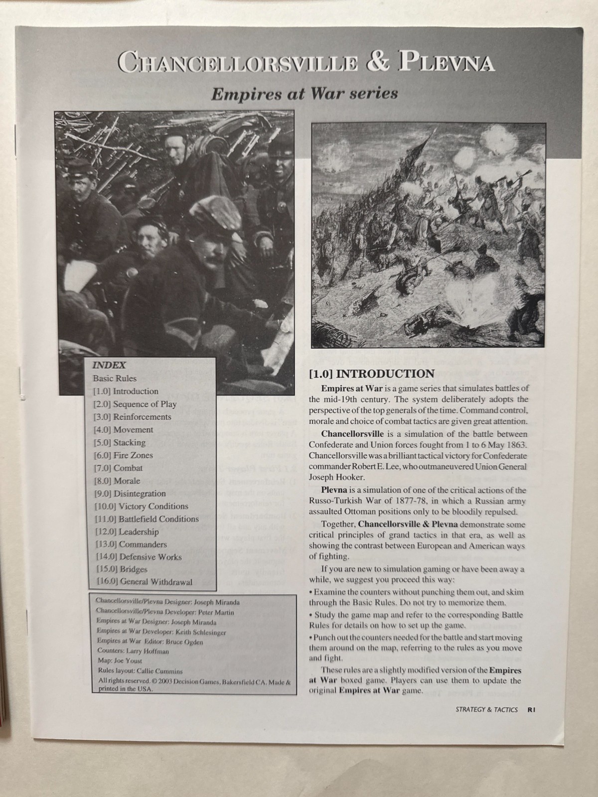 Strategy & Tactics Magazine #218 Chancellorsville and Plevna War Game Unpunched