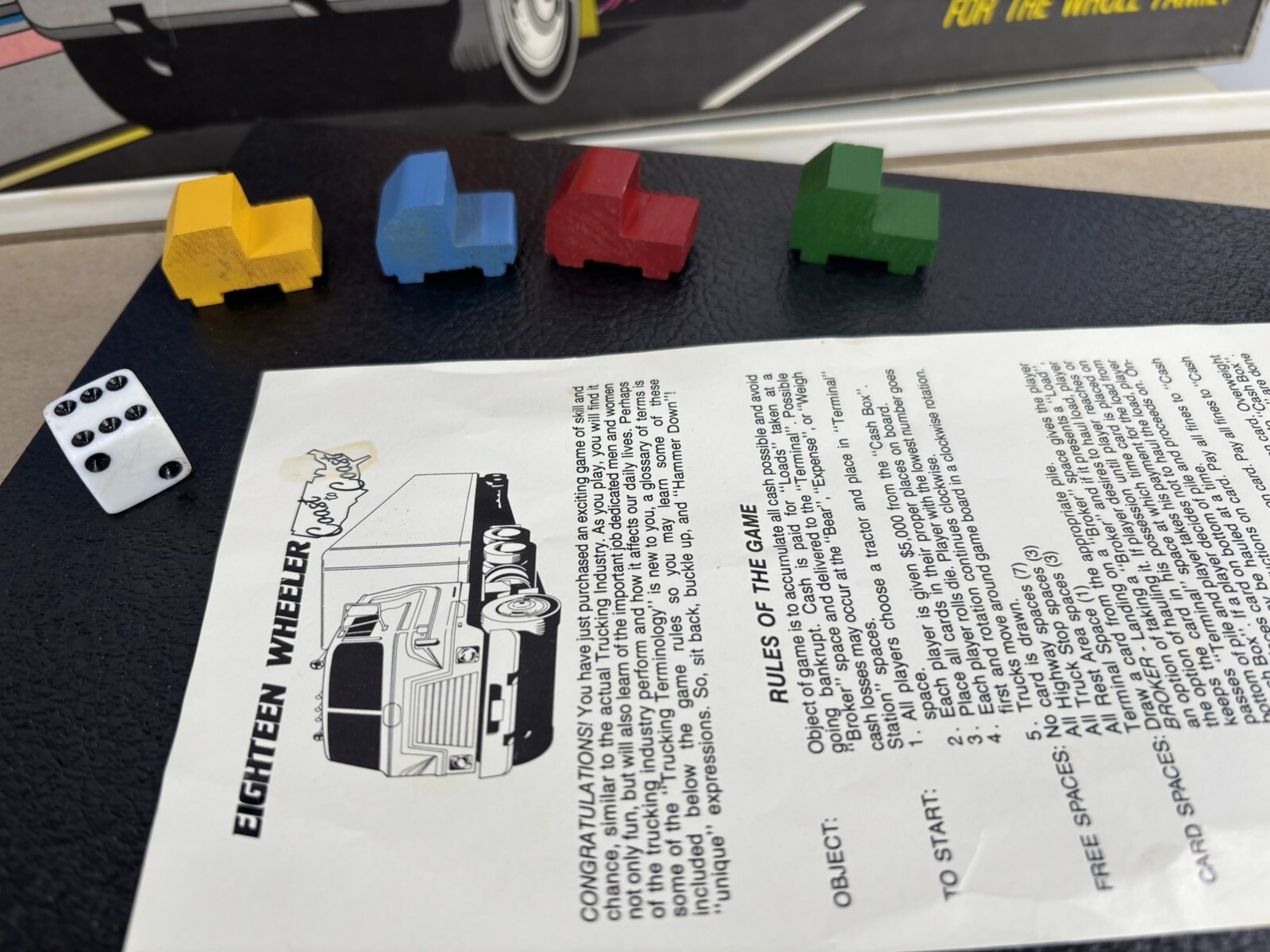 Vintage 18 Wheeler Coast to Coast Board Game 1986 DMP Eighteen 1978 Big Rig