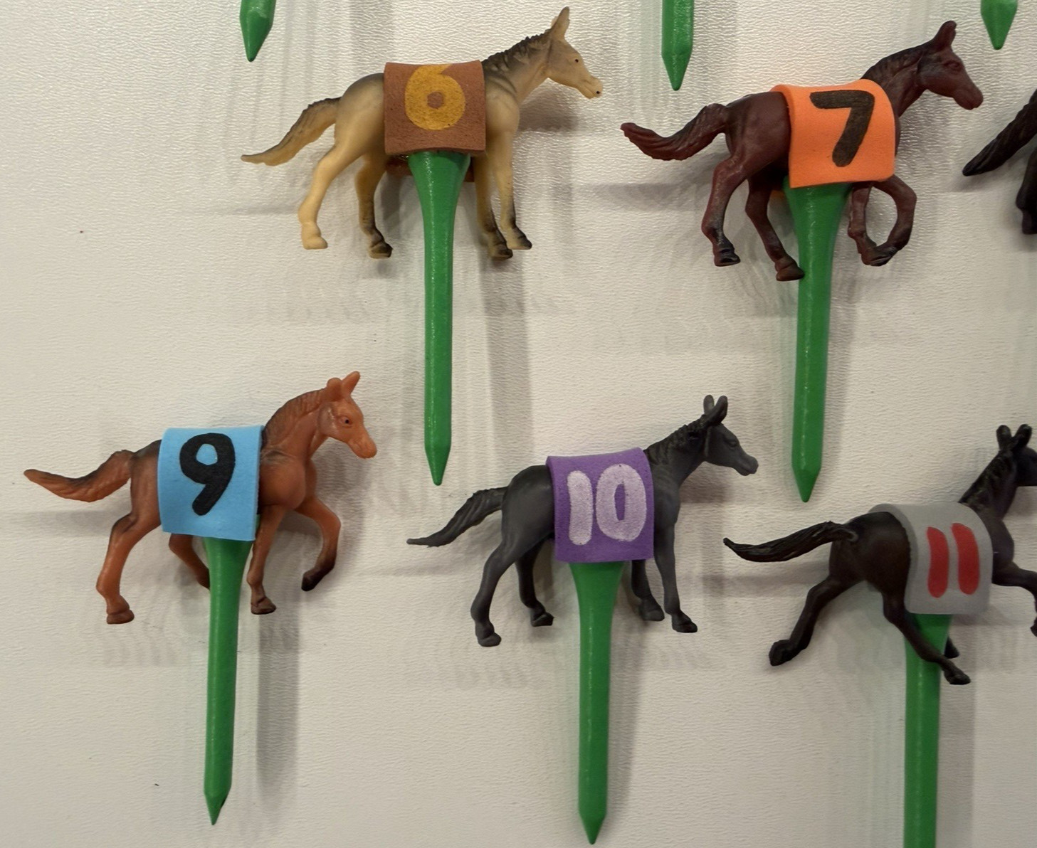 Custom Horse Game Pieces Tokens Race Derby – handmade #’s saddles GREEN tees