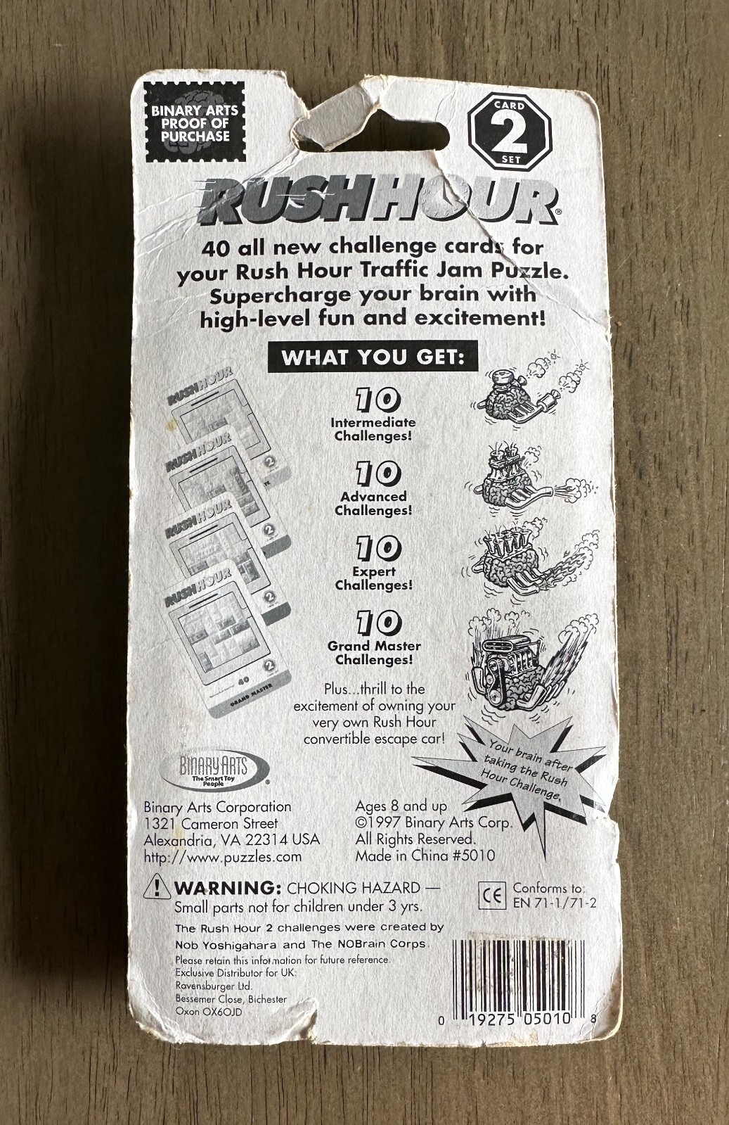Rush Hour Traffic Jam Puzzle – Card Set 2 – 1997 – Binary Arts – Sealed – NEW