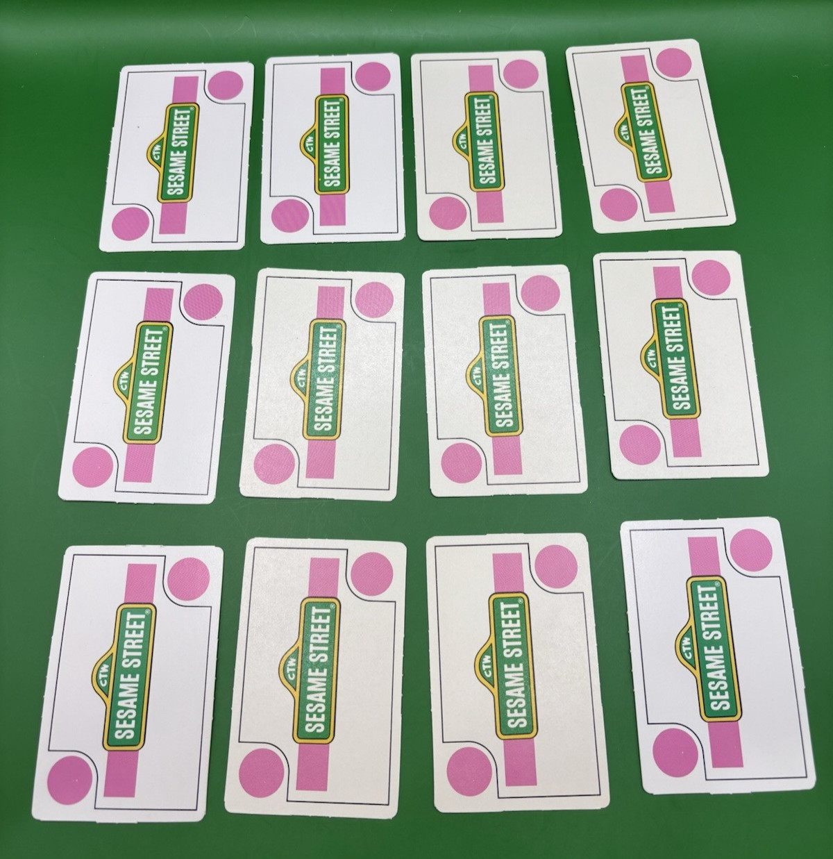 1987 Sesame Street Floor Games for Growing Replacement Part – 12 Pink Cards