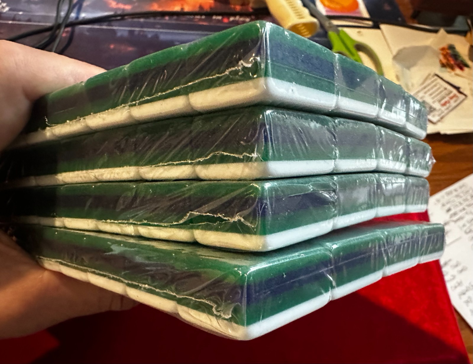 DARK GREEN – 4 Layer Acrylic Mahjong Tiles Full American Set 160 Tiles US SELLER