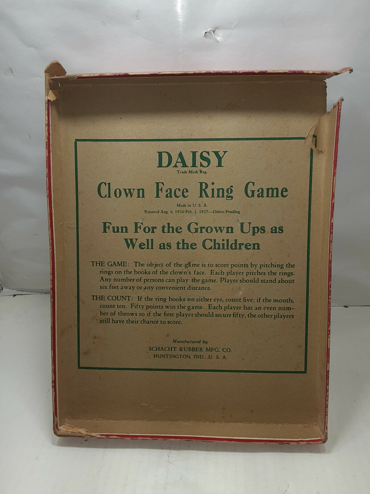 DAISY CLOWN RING GAME 1927 Ring Toss Game VERY RARE Schacht Rubber