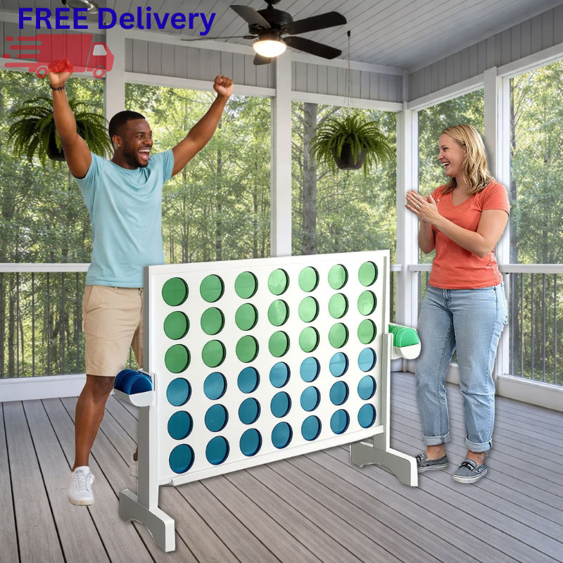Giant Wooden Four in a Row Connect Challenge Game Indoor Outdoor Backyard Family