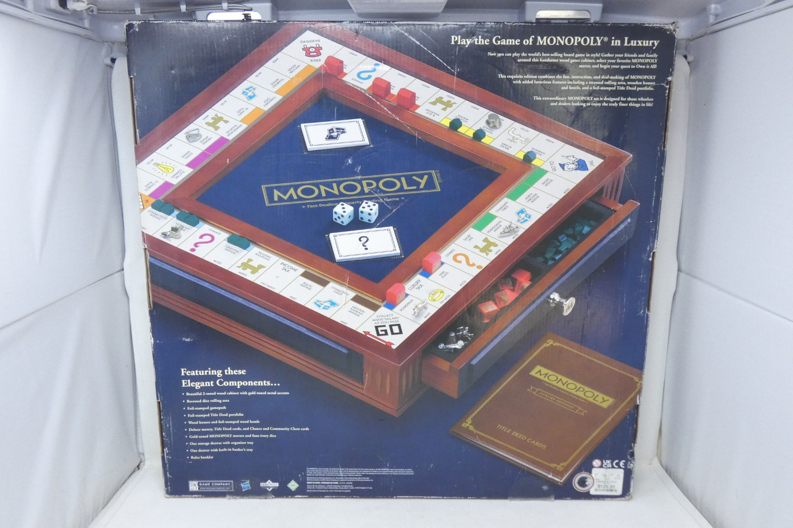 Monopoly Luxury Edition Adult Collectible Wooden Cabinet (Open Box: READ Full)