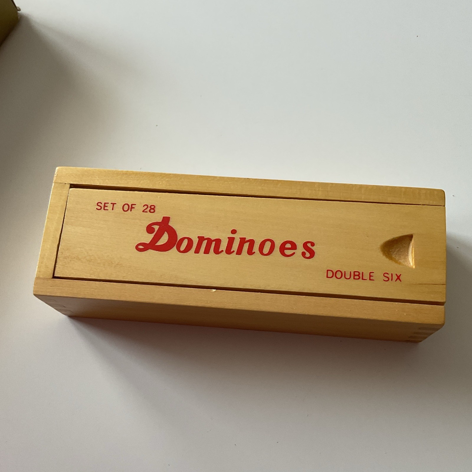 Vintage Double Six Dominoes Set Featuring 28 Tiles Packaged In A Wooden Case