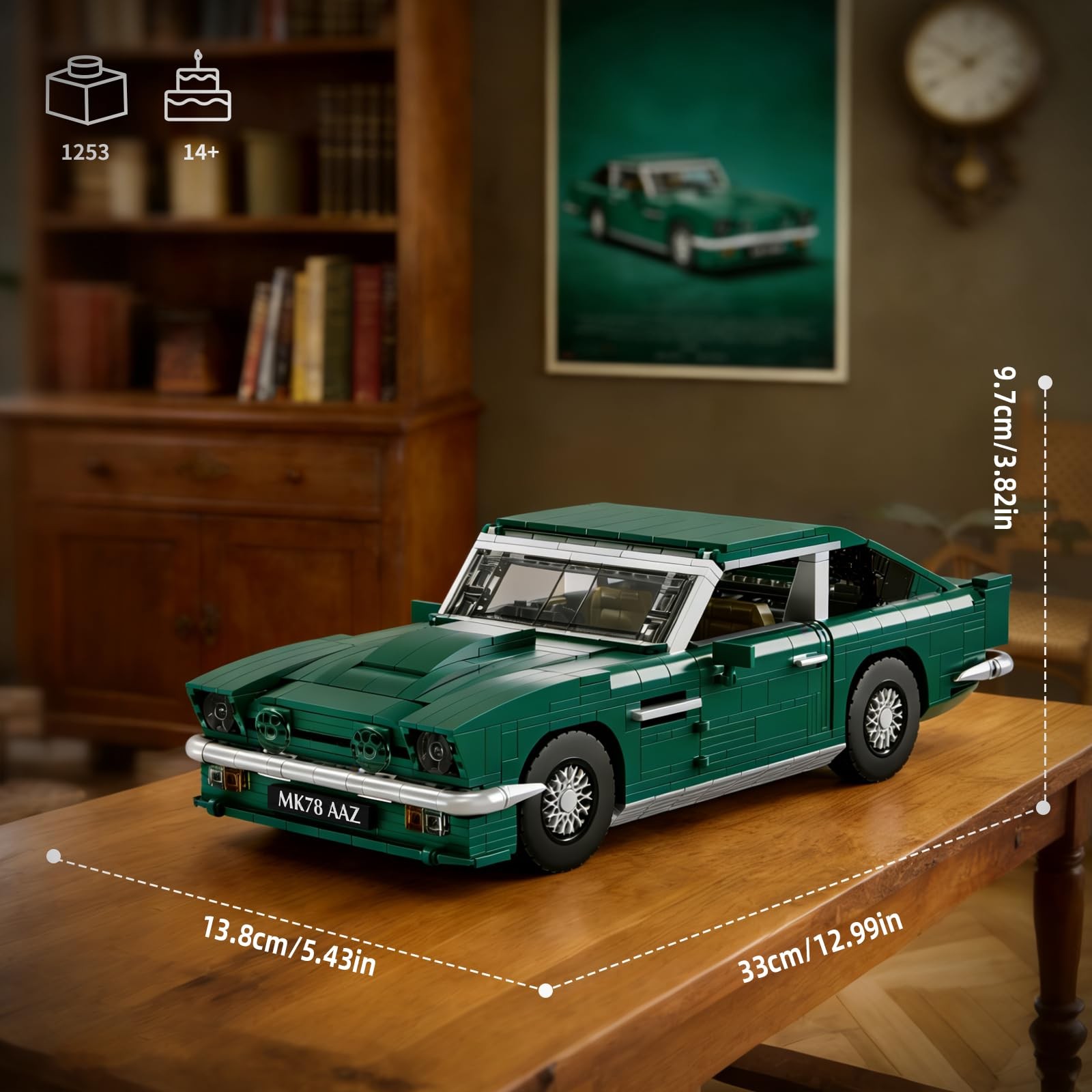 Building Set 1253PCS Classic Muscle Sports Racing Car Model Kit YC755 Led stone