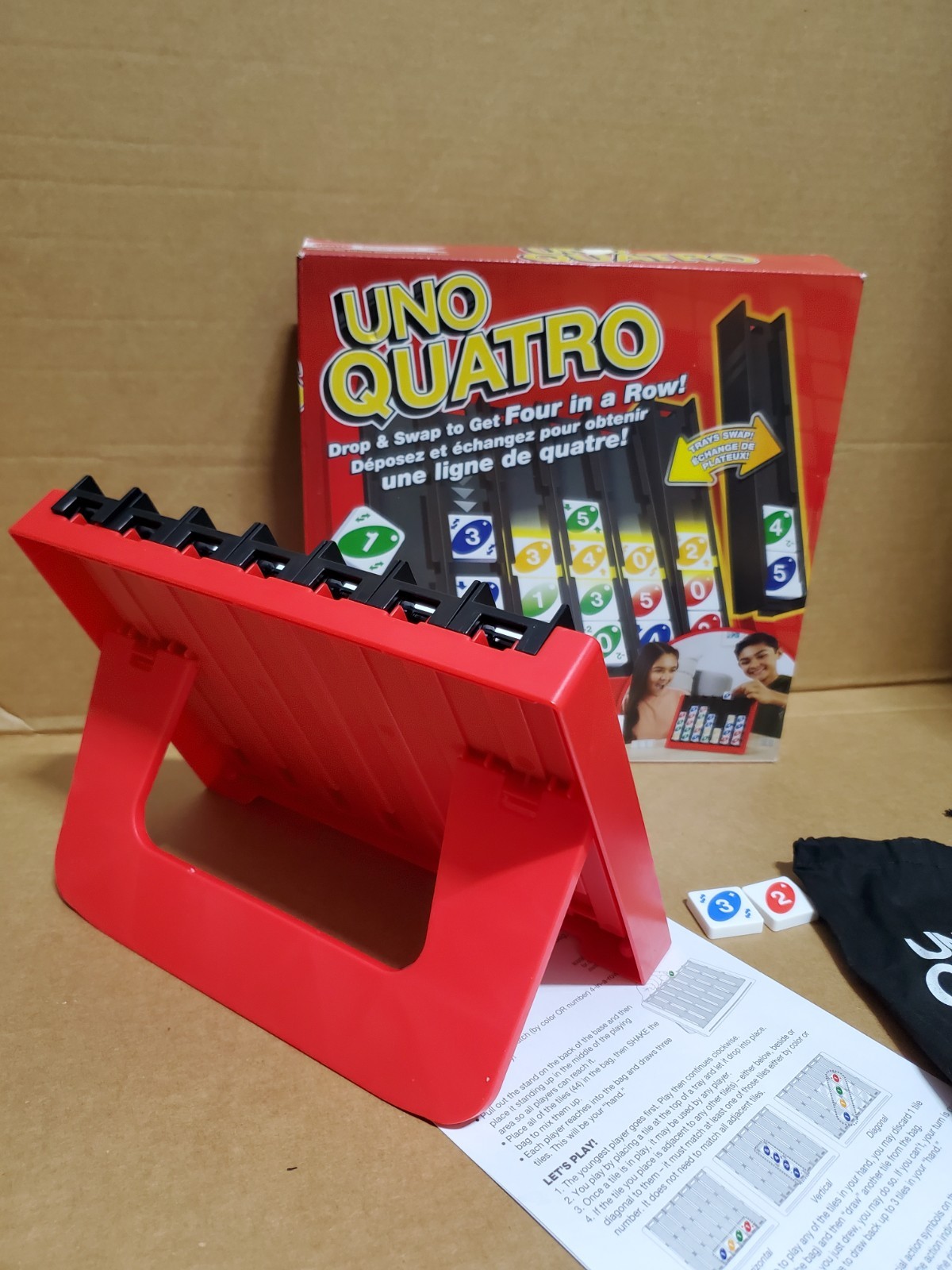 Uno Quatro Mattel Games 2022 Fully Complete 44/44 Tiles, Bag, Board & Rule Sheet