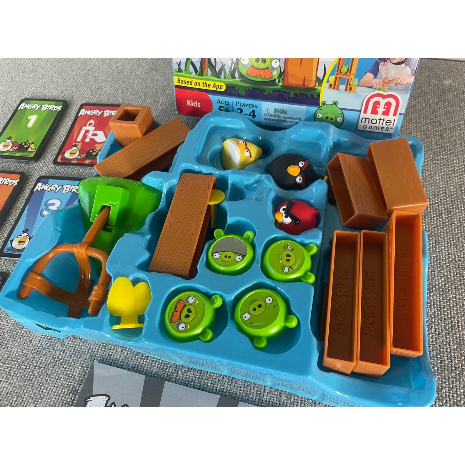 Angry Birds Knock On Wood Board Game Mattel 2011 Complete Catapult Kids Toy