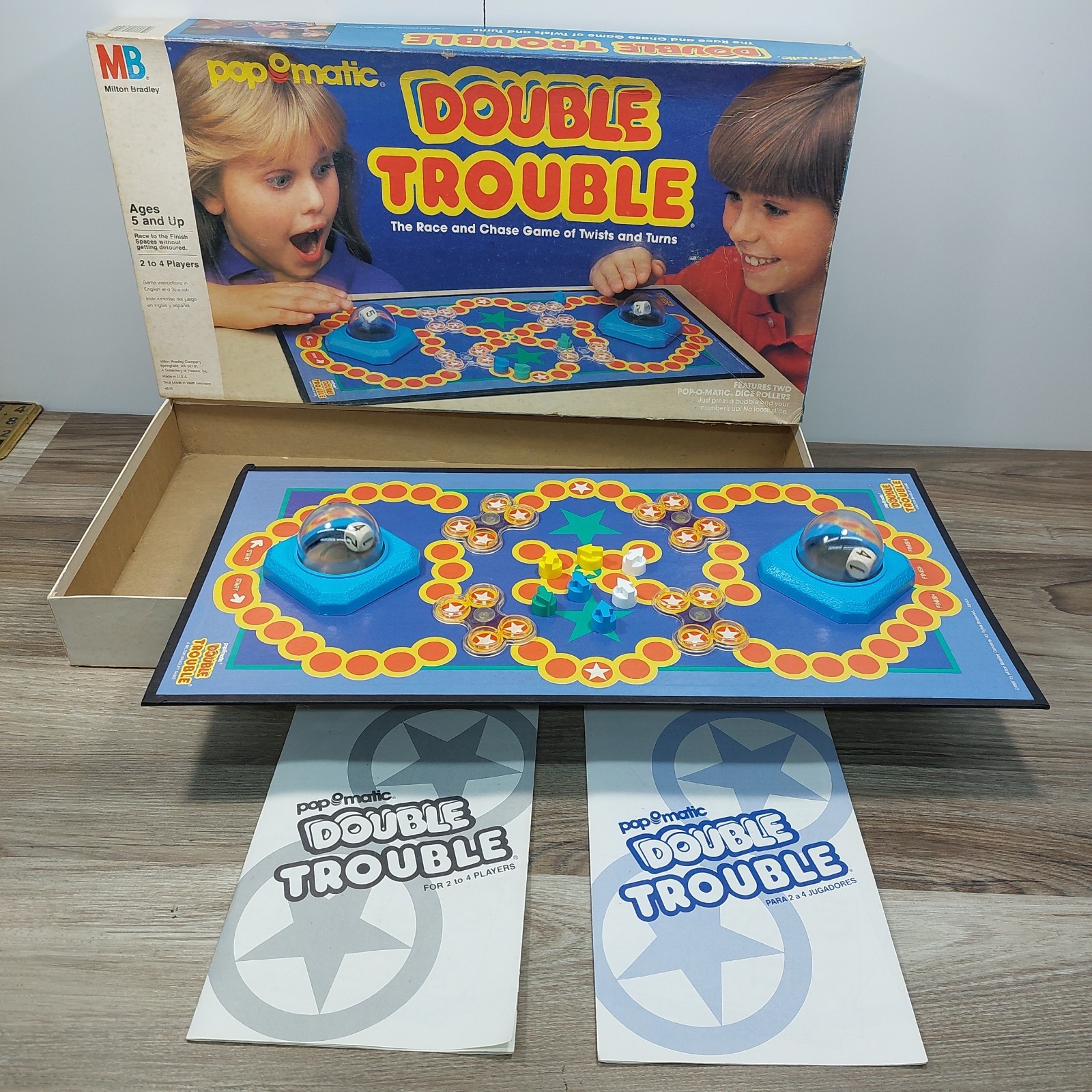 Double Trouble Board Game 1987 Milton Bradley 95% Complete Pop-o-matic