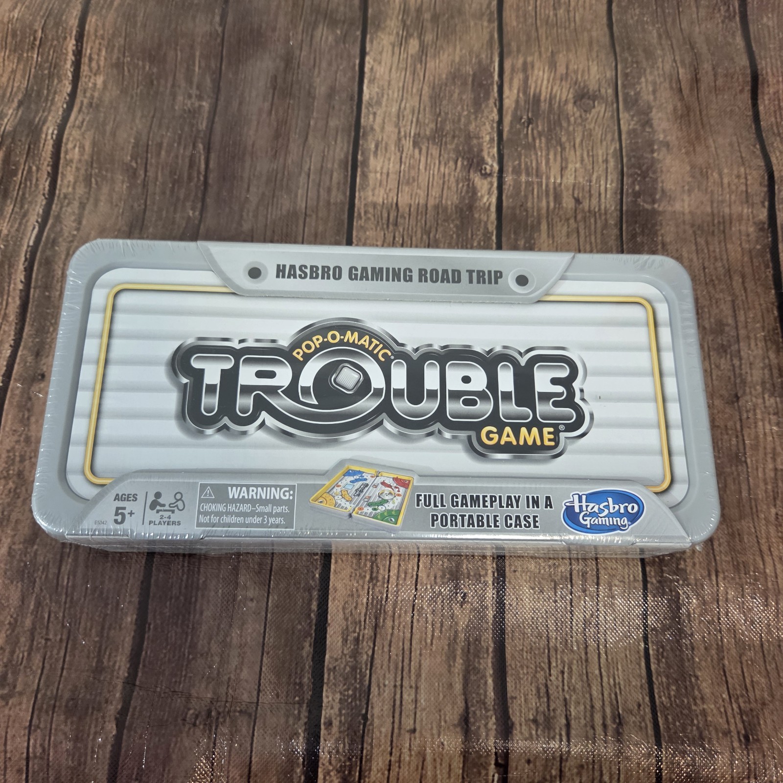 Hasbro Trouble Game Road Trip Series Portable Ages 5 & Up 2-4 Players Metal Case