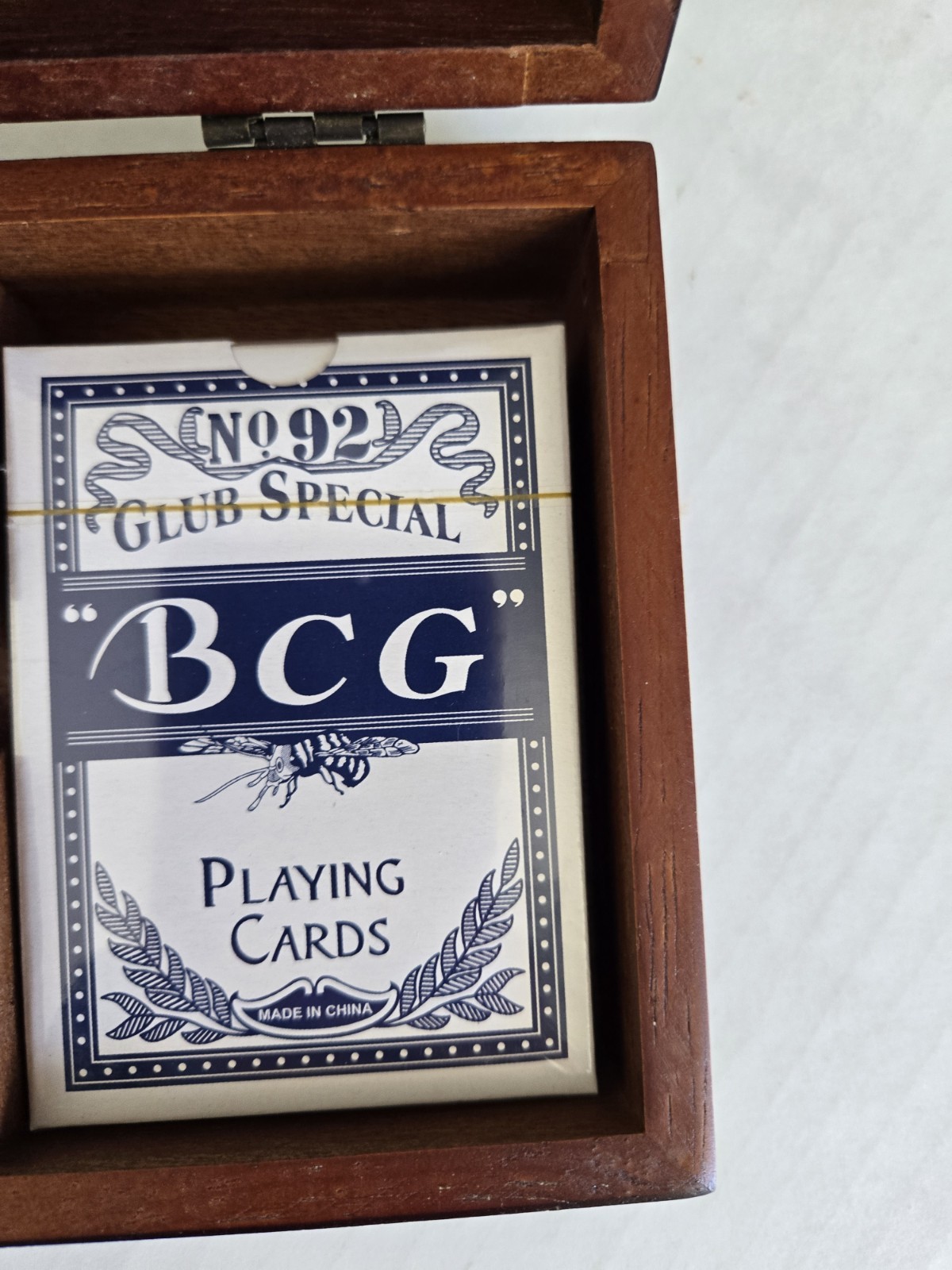 Card Dice Game in Wood Box & New BCG Cards 5 Dice Gift Poker Games