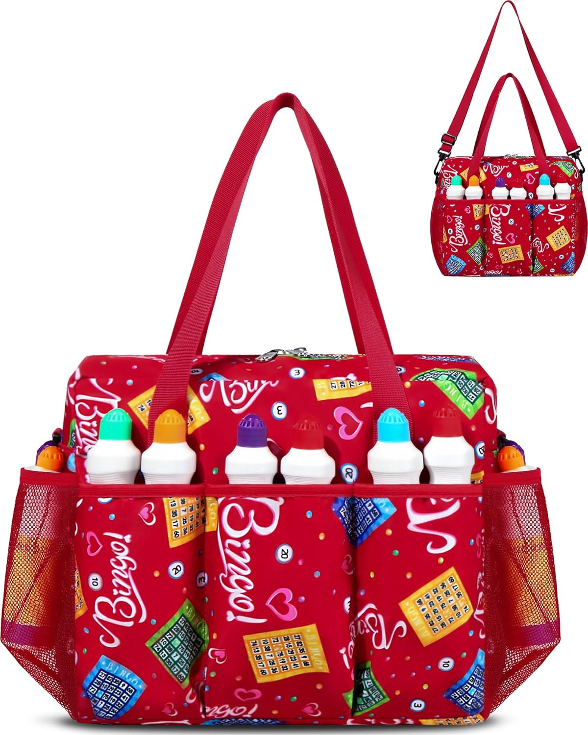 Bingo Bag with Pockets for Daubers Dabbers Dobbers Dotters Casino Bingo Game Acc