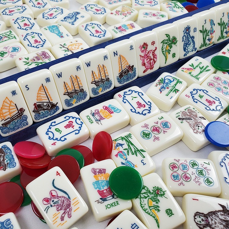 Ivory Natural Acrylic American Mahjong Set 160 Pics White Mah Jong Tiles