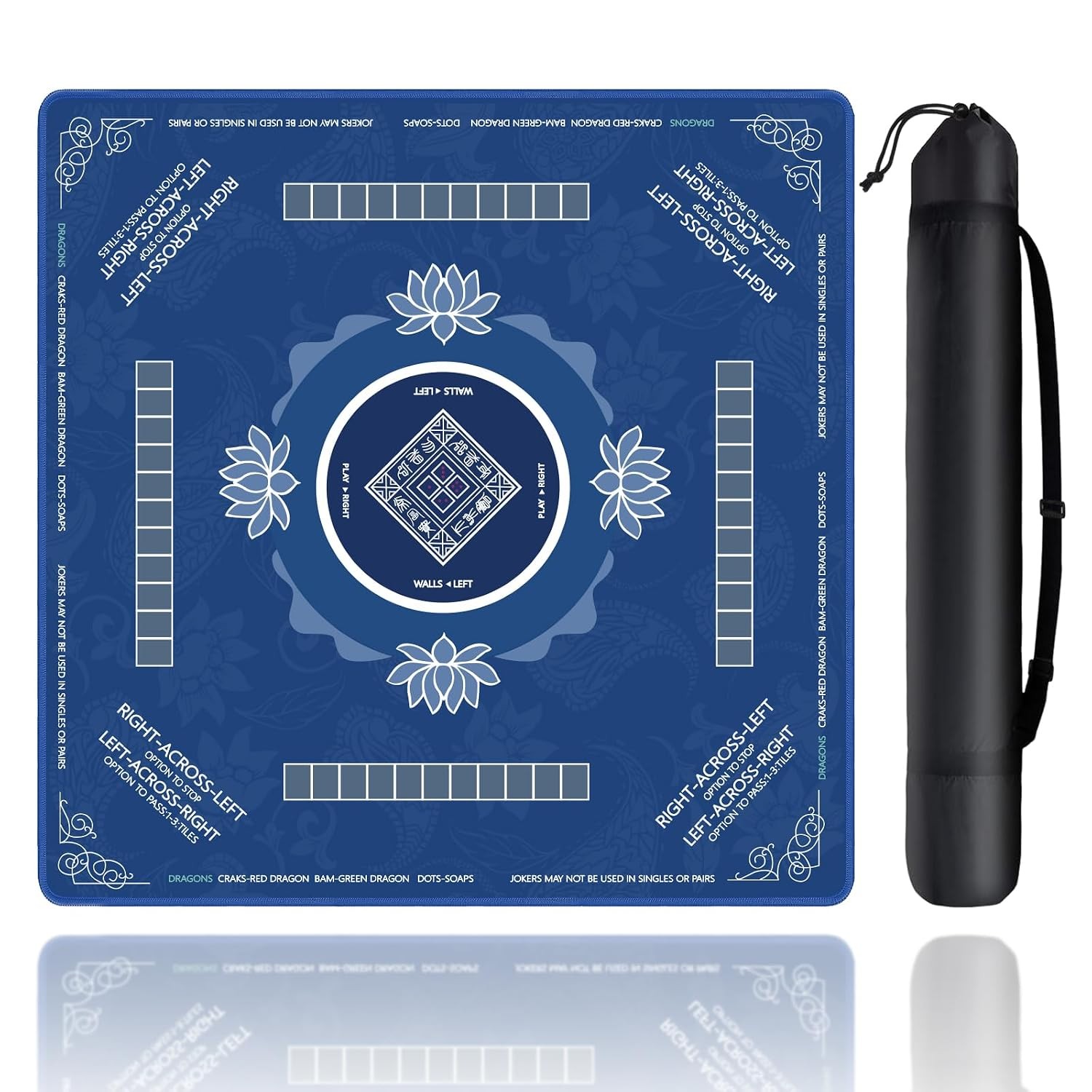 Rubber Mahjong Table Mat Anti Slip Large 31.5 x 31.5 Inch Game Playing Mat for