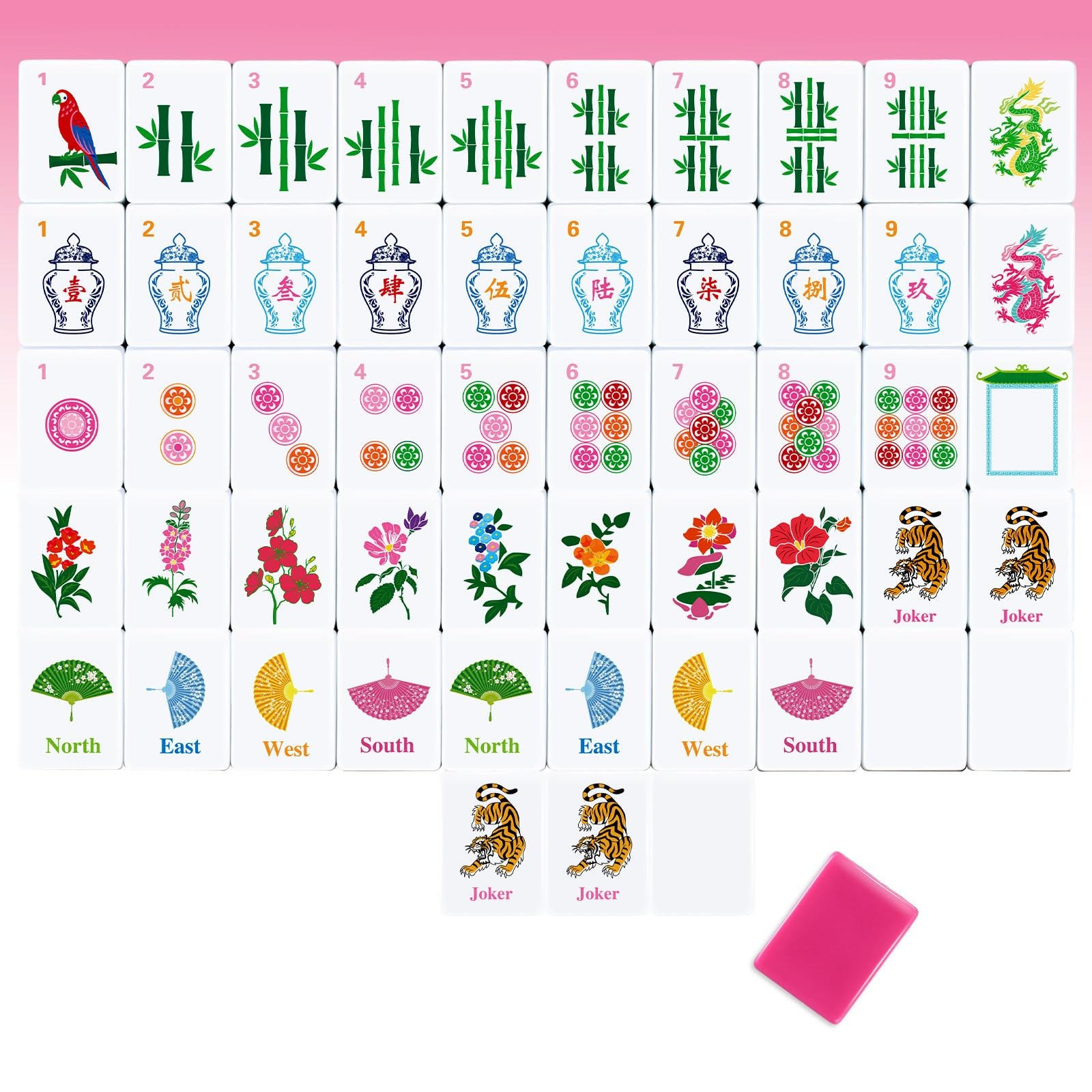 Arrowbash 160 Pcs Mini Mahjong Tiles Set 1.2 Inch Tiles American Mahjong Game…