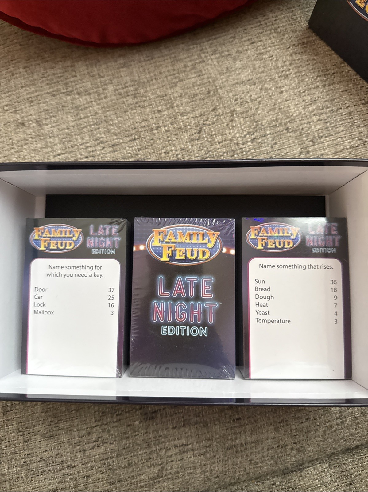 Family Feud Late Night Edition Adult Teen Game Opened Box, Sealed Cards
