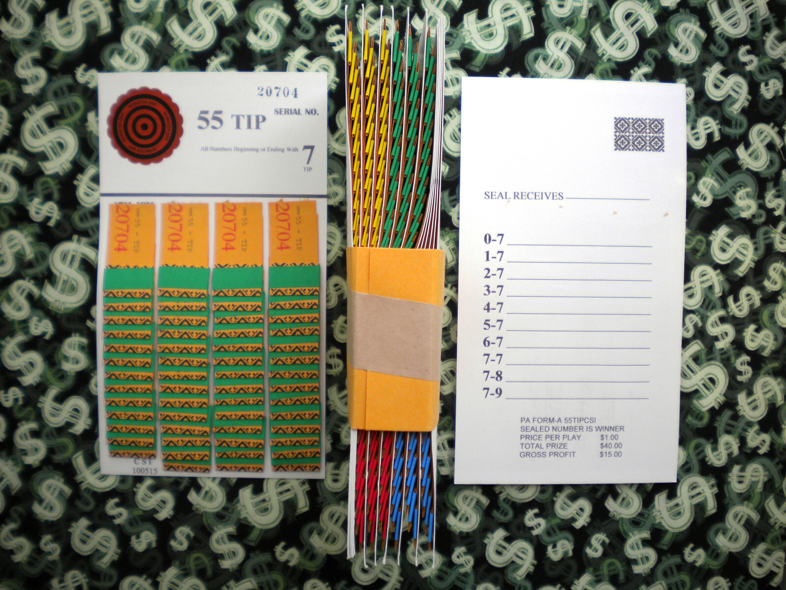 ( 4 Lot ) 55 REGULAR “NOT Sure” TIP BOARDS {0-7 to 7-9} Pull Tab Jar Tickets