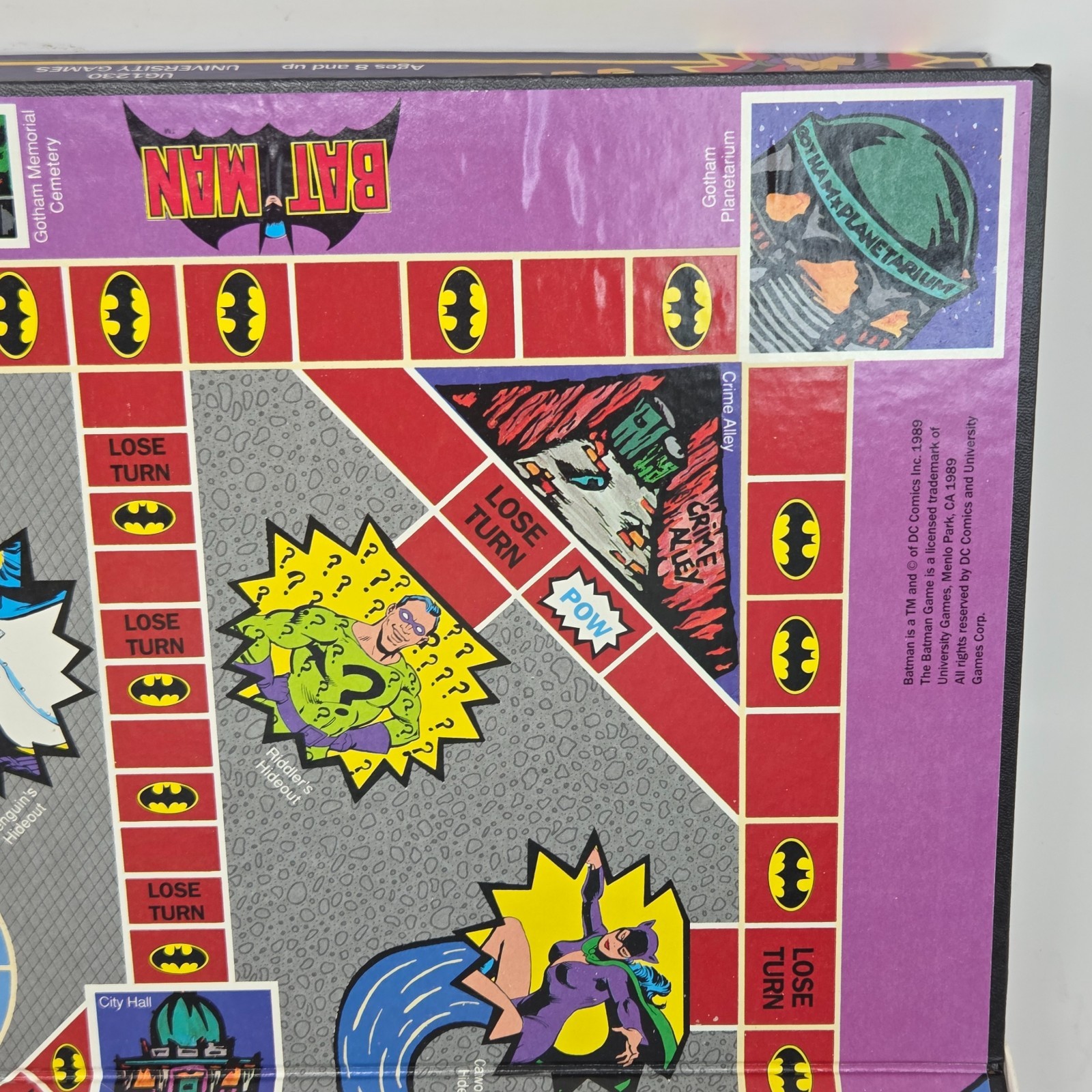 VINTAGE 1989 THE BATMAN GAME 50TH ANNIVERSARY BOARD GAME 100% COMPLETE DC COMICS