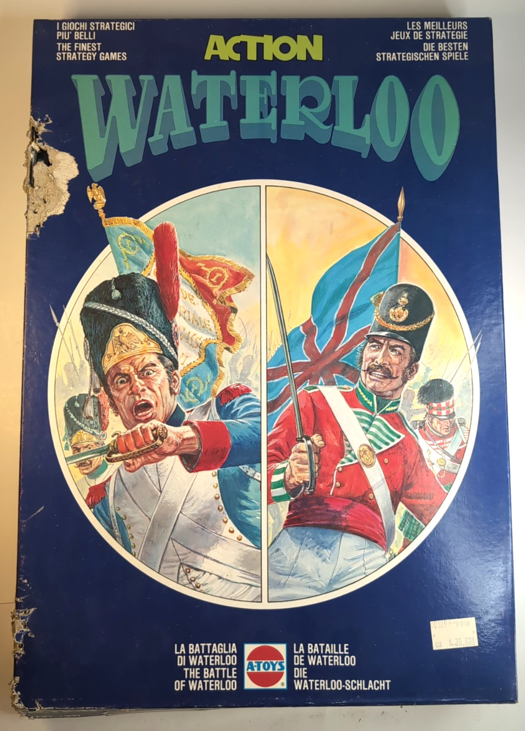 A-TOYS – Action WATERLOO “The Battle Of Waterloo” Board Game W/ Miniatures #1300
