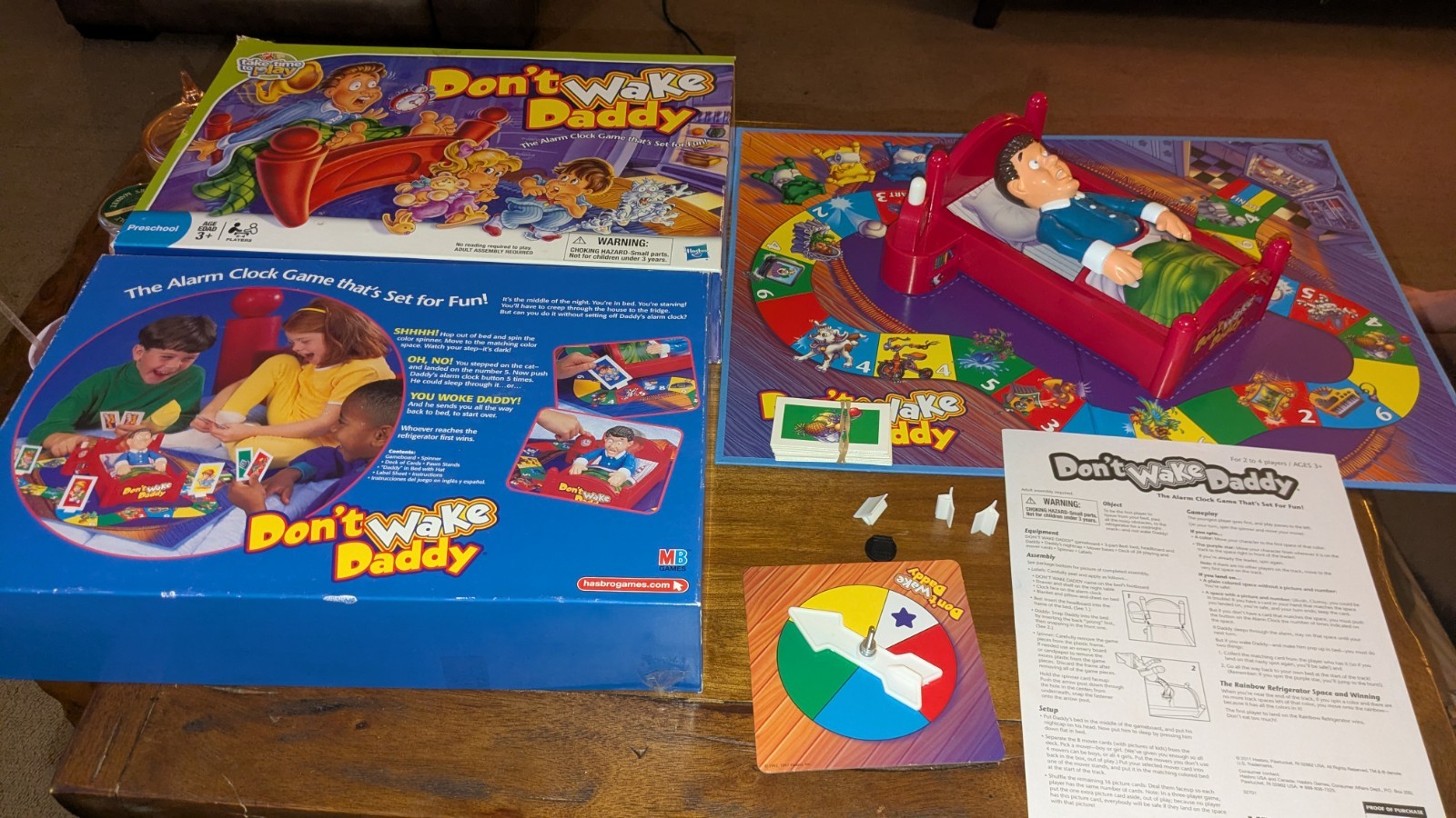 DON’T WAKE DADDY Alarm Clock Board Game, 2011 Hasbro All Pieces To Play Working