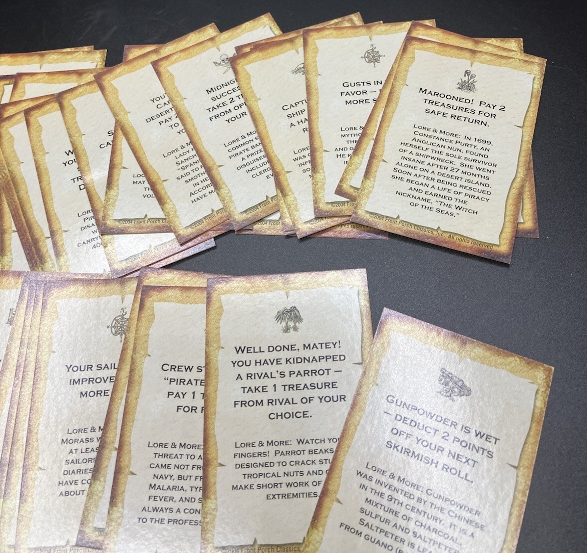 VTG DREAD PIRATE BOARD GAME FRONT PORCH CLASSICS REPLACEMENT 52 PC PIRATE CARDS