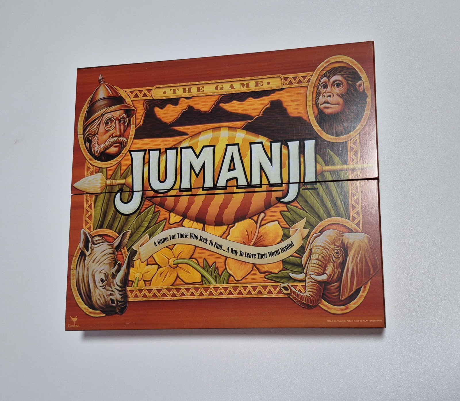 Jumanji The Game Real Wooden Box Edition Cardinal Spin Master 100% Complete 2018