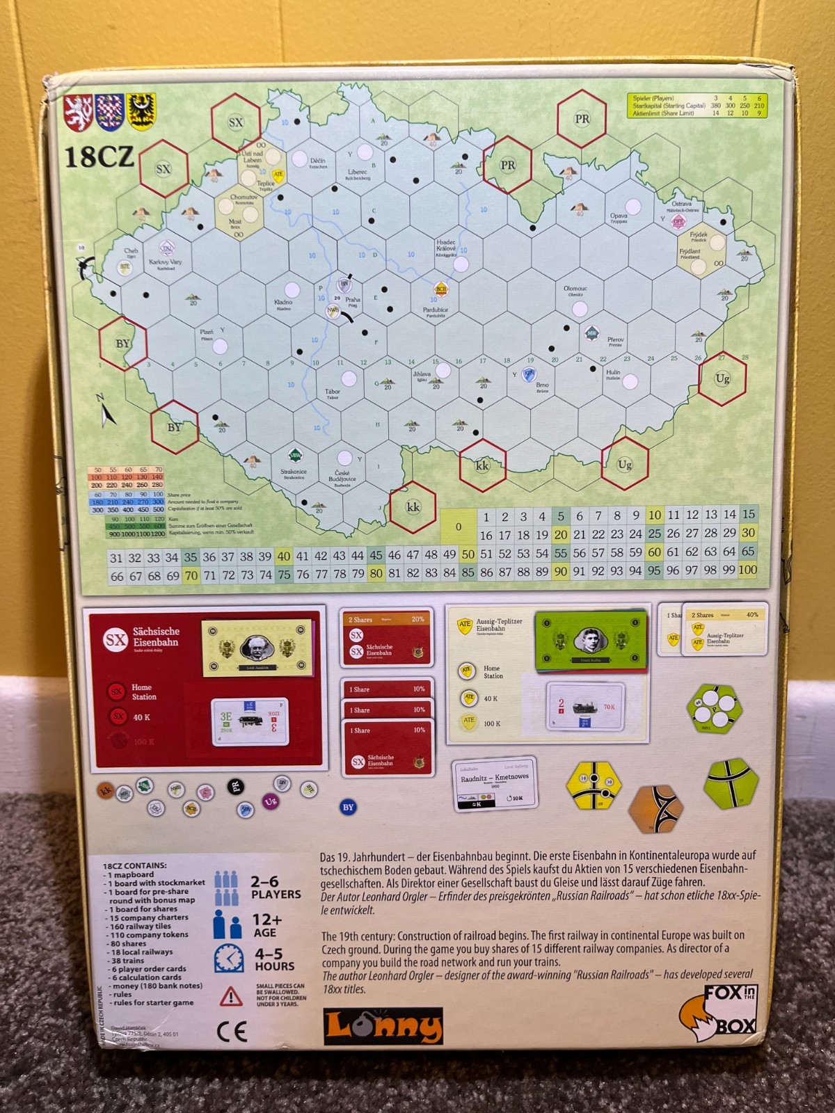 18CZ Railway Comes to Czech Lands 18XX Railroad Game FOX IN THE BOX Lonny CIB