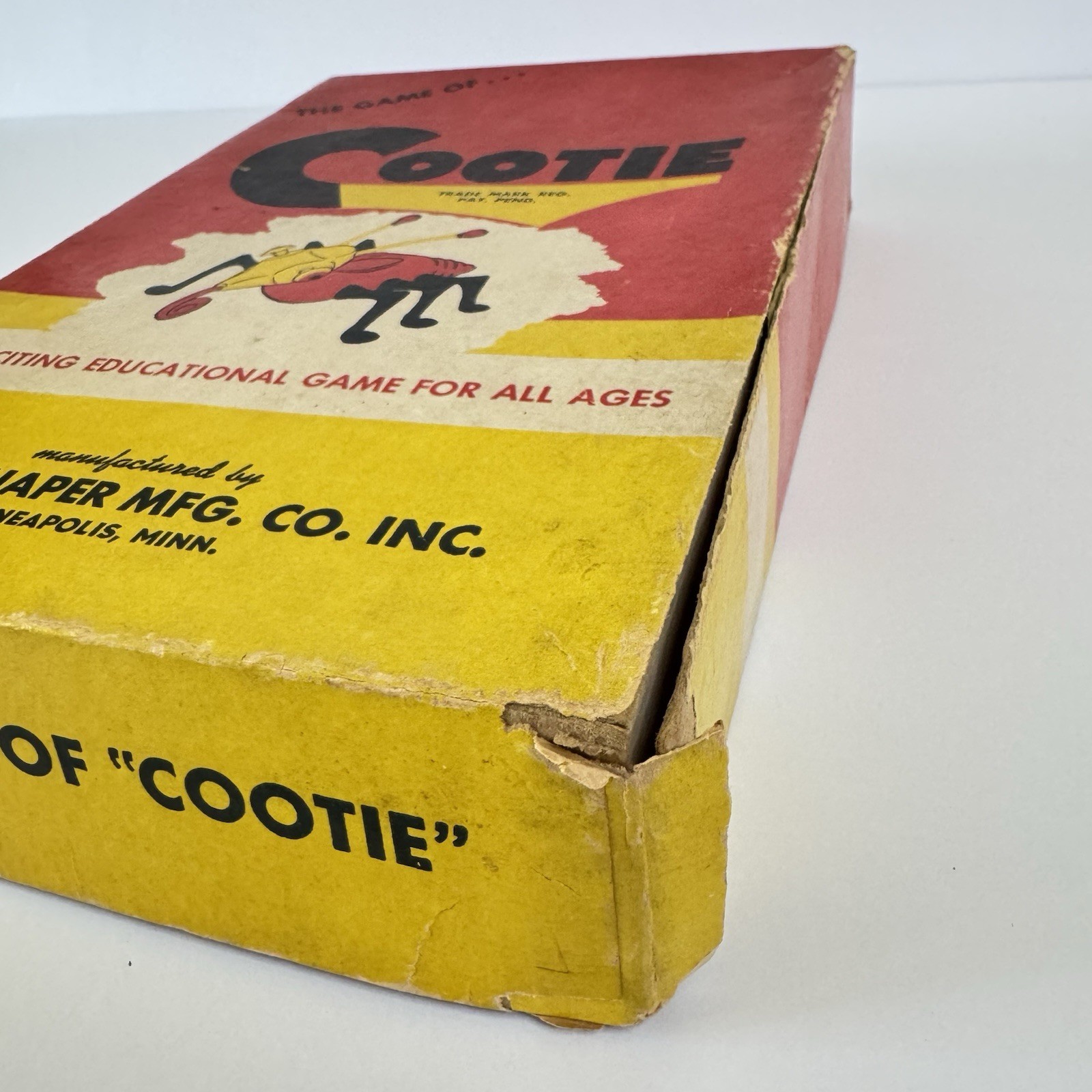 Vintage Bug Game: “Cootie” 1949 Original Box W.H. Schaper MFG. Complete.