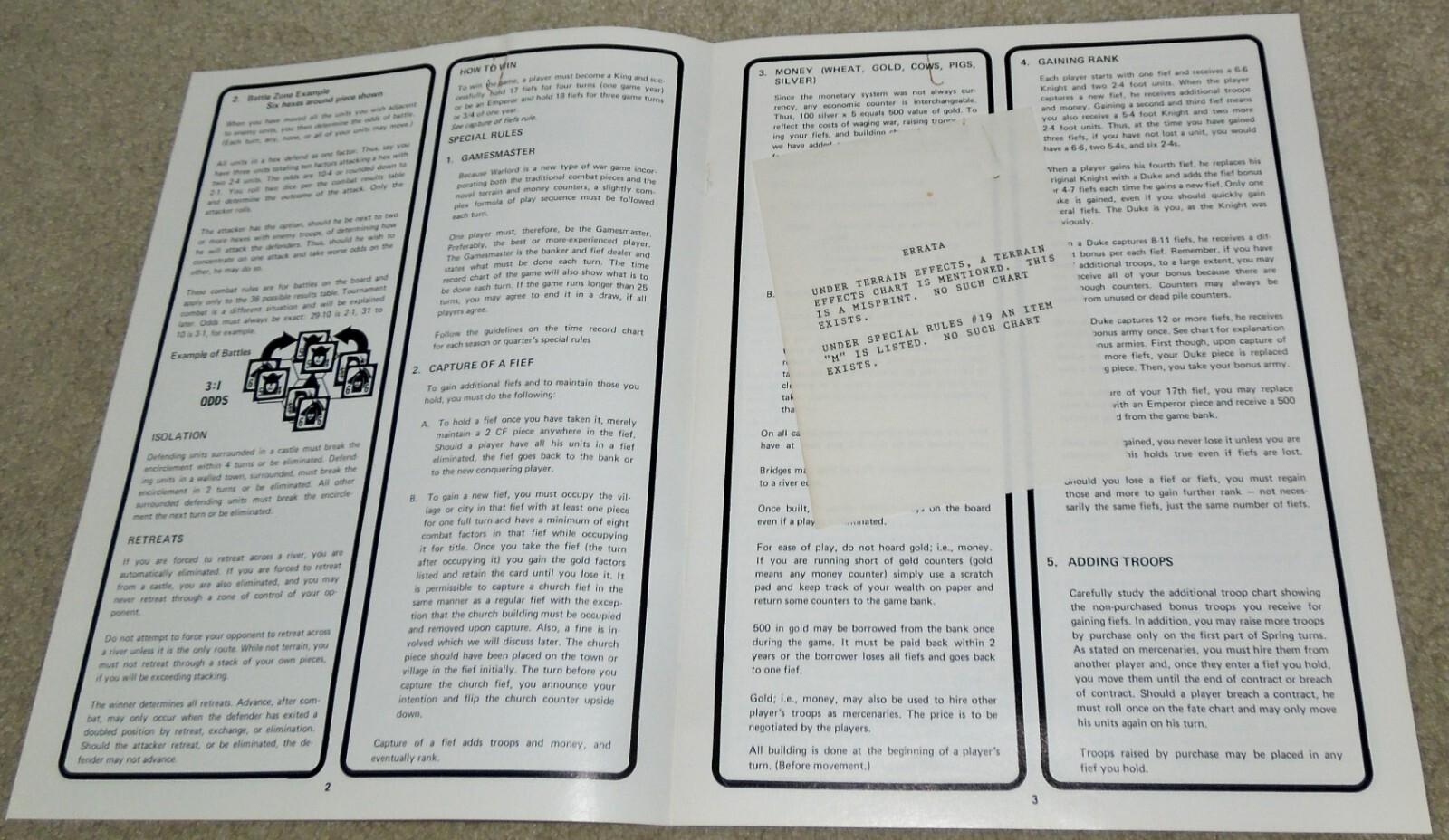 Vintage 1977 The Warlord Game by Robert Borth Williams, Medieval Fantasy Wargame