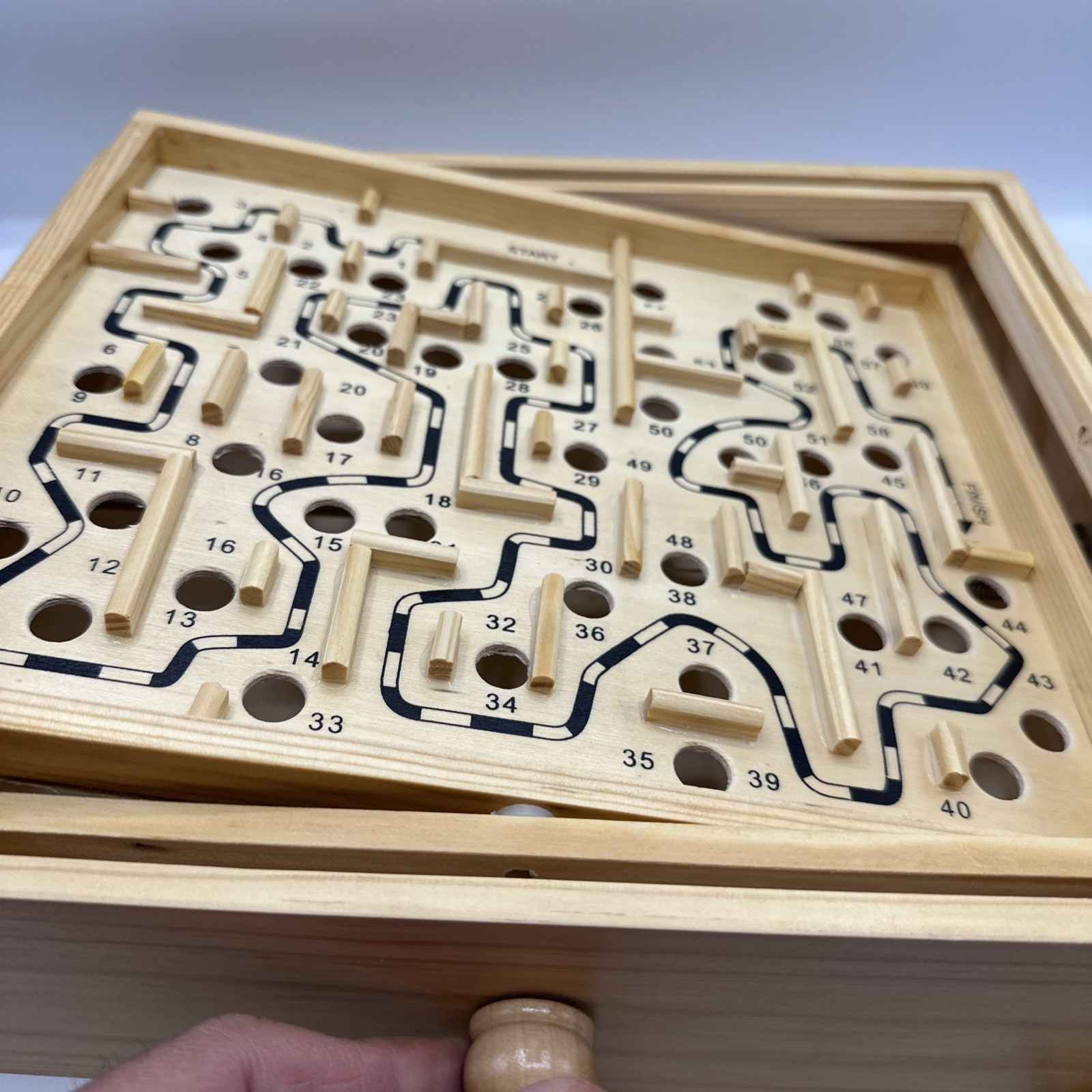 Labyrinth Wooden Board Game by Cardinal With 2 Balls and Box 2004 Item #190