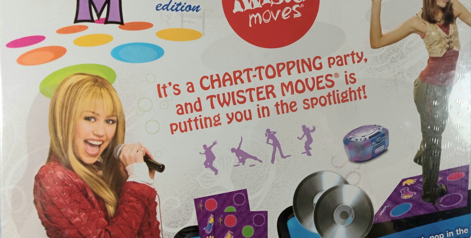 Disney Hannah Montana Twister Moves 2 Mats and 2 CDs Ages 8 or older.